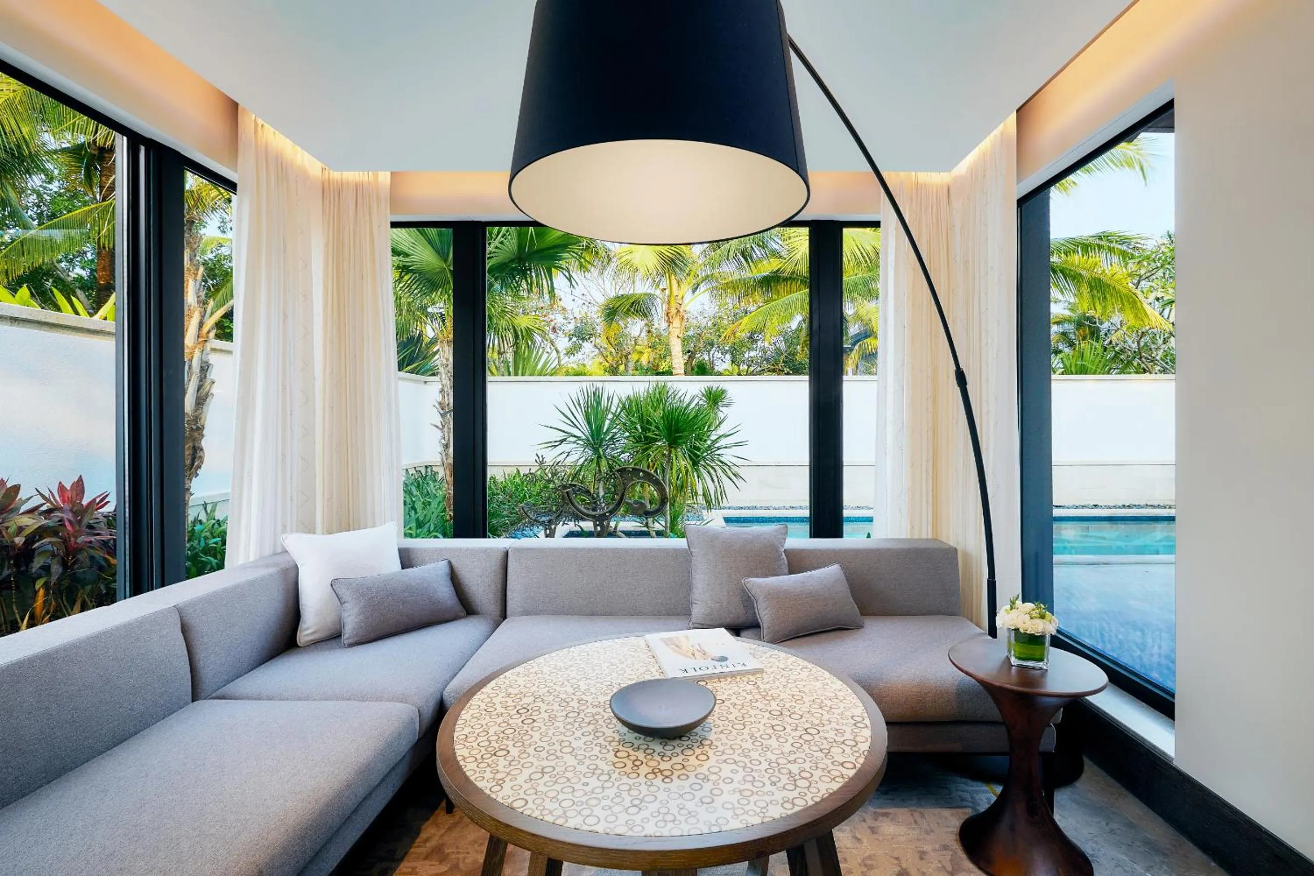 Seating area in Capella Tufu Bay, Hainan