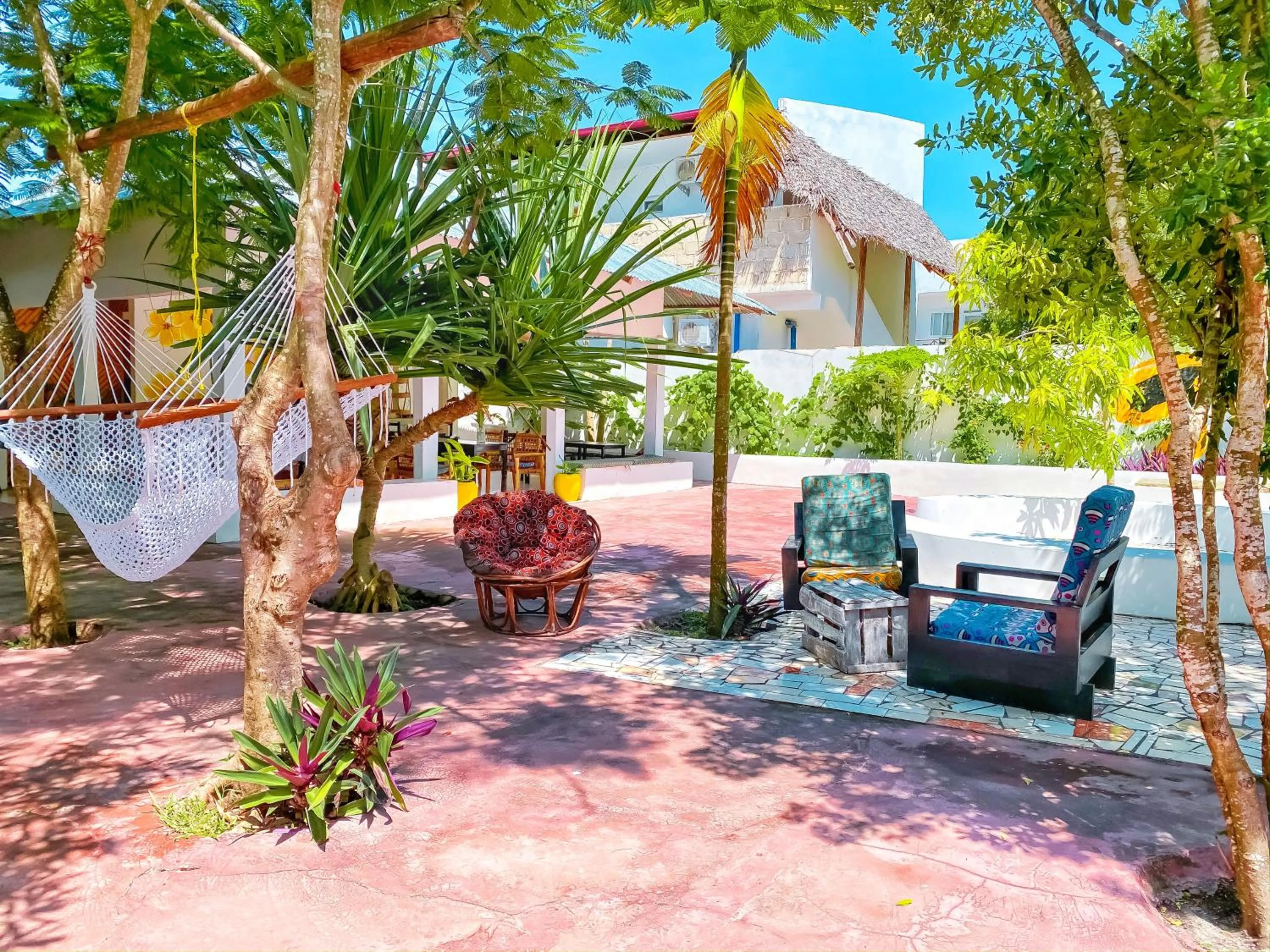 Communal lounge/ TV room in Papaya Guest House Nungwi