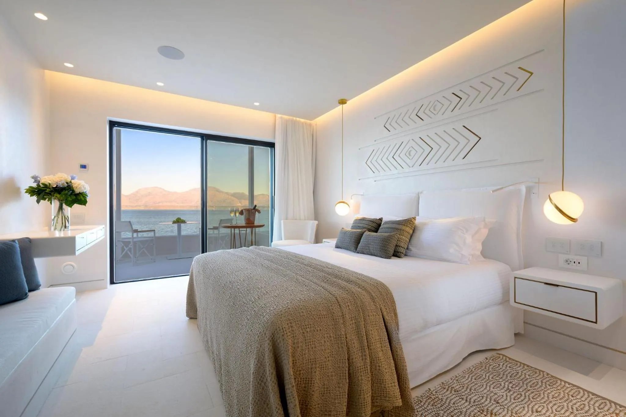 Bedroom, Bed in The Island Concept Luxury Boutique Hotel Heated Pool