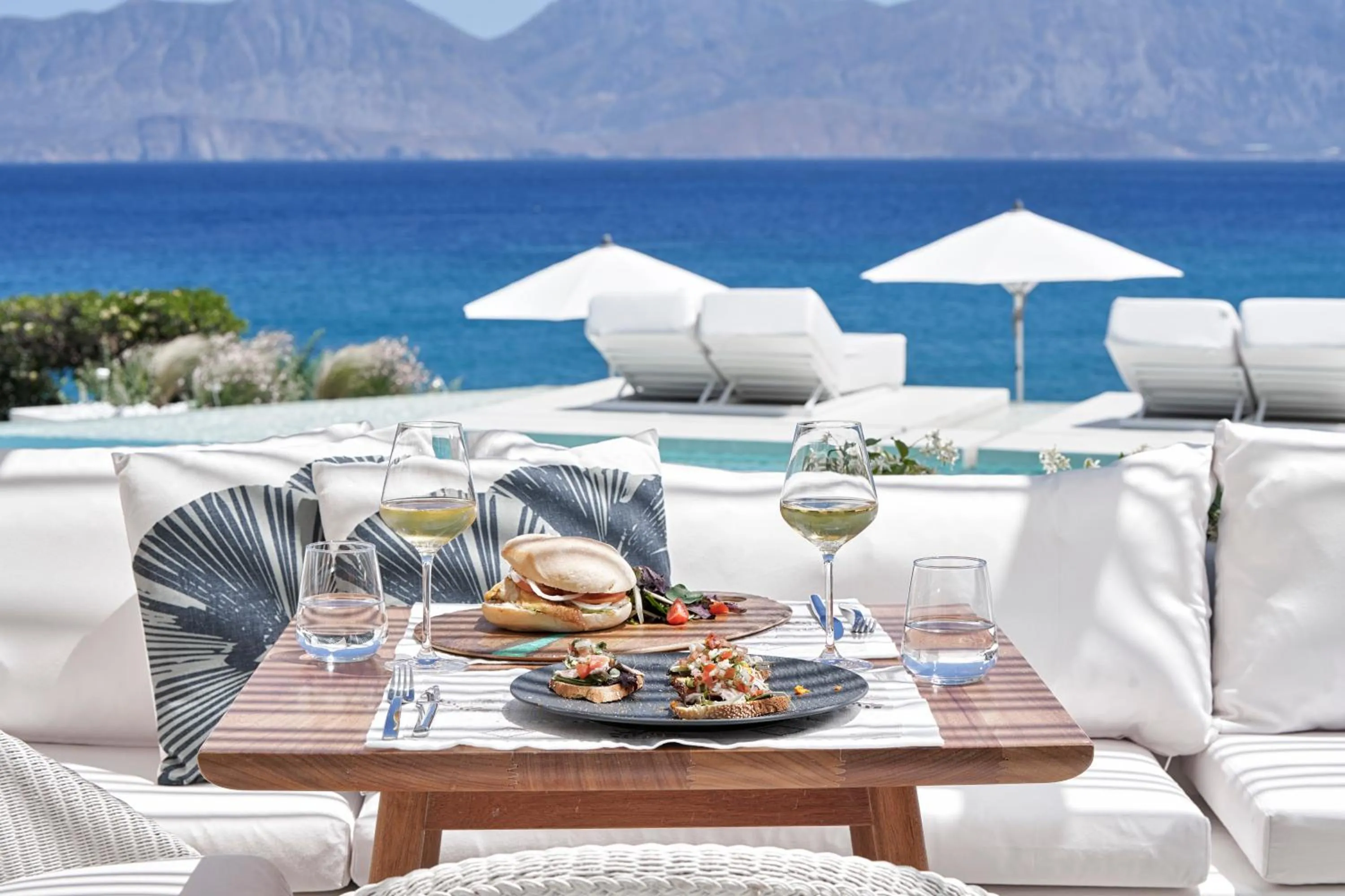 Food and drinks in The Island Concept Luxury Boutique Hotel Heated Pool
