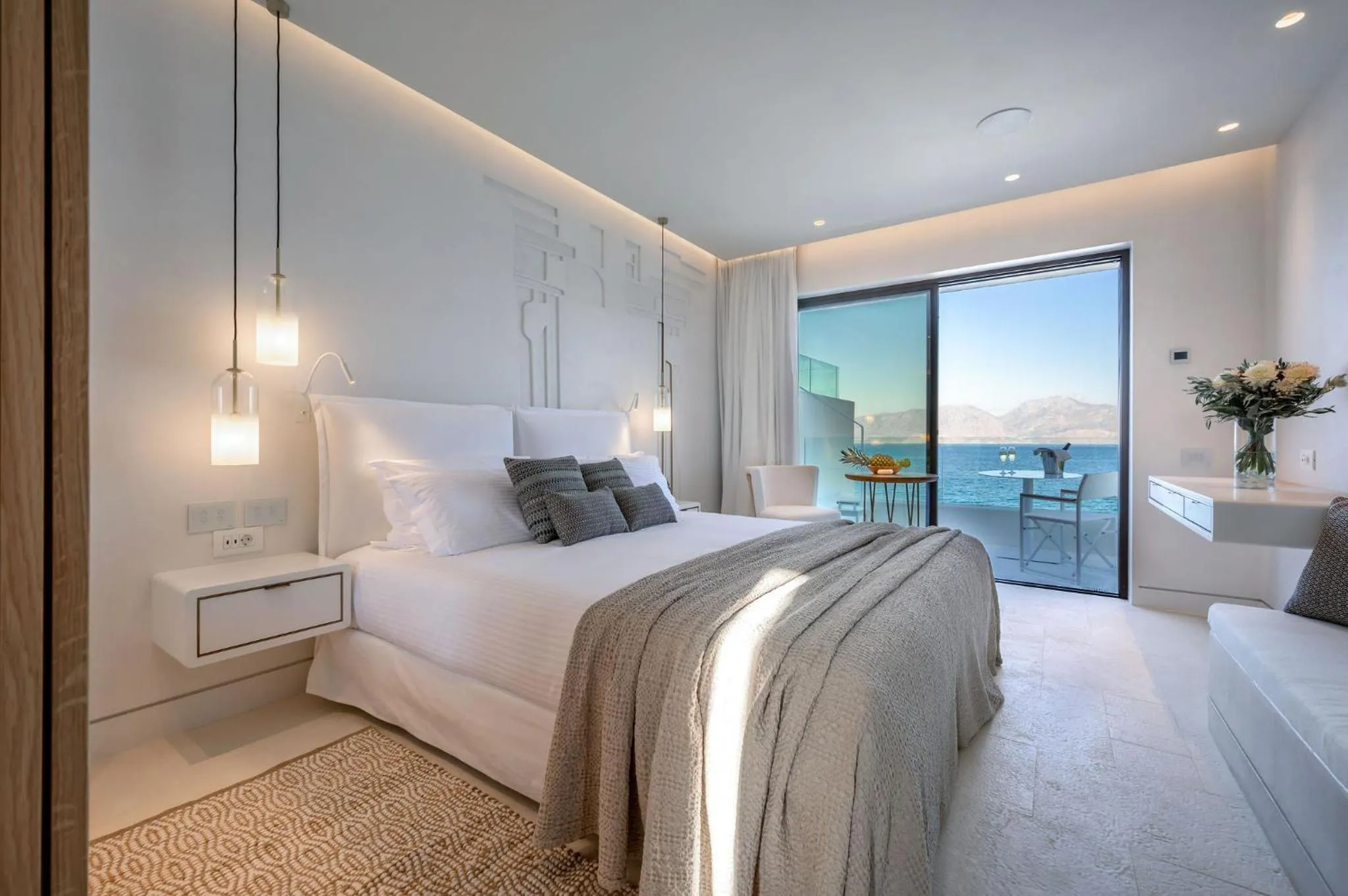 Bedroom, Bed in The Island Concept Luxury Boutique Hotel Heated Pool