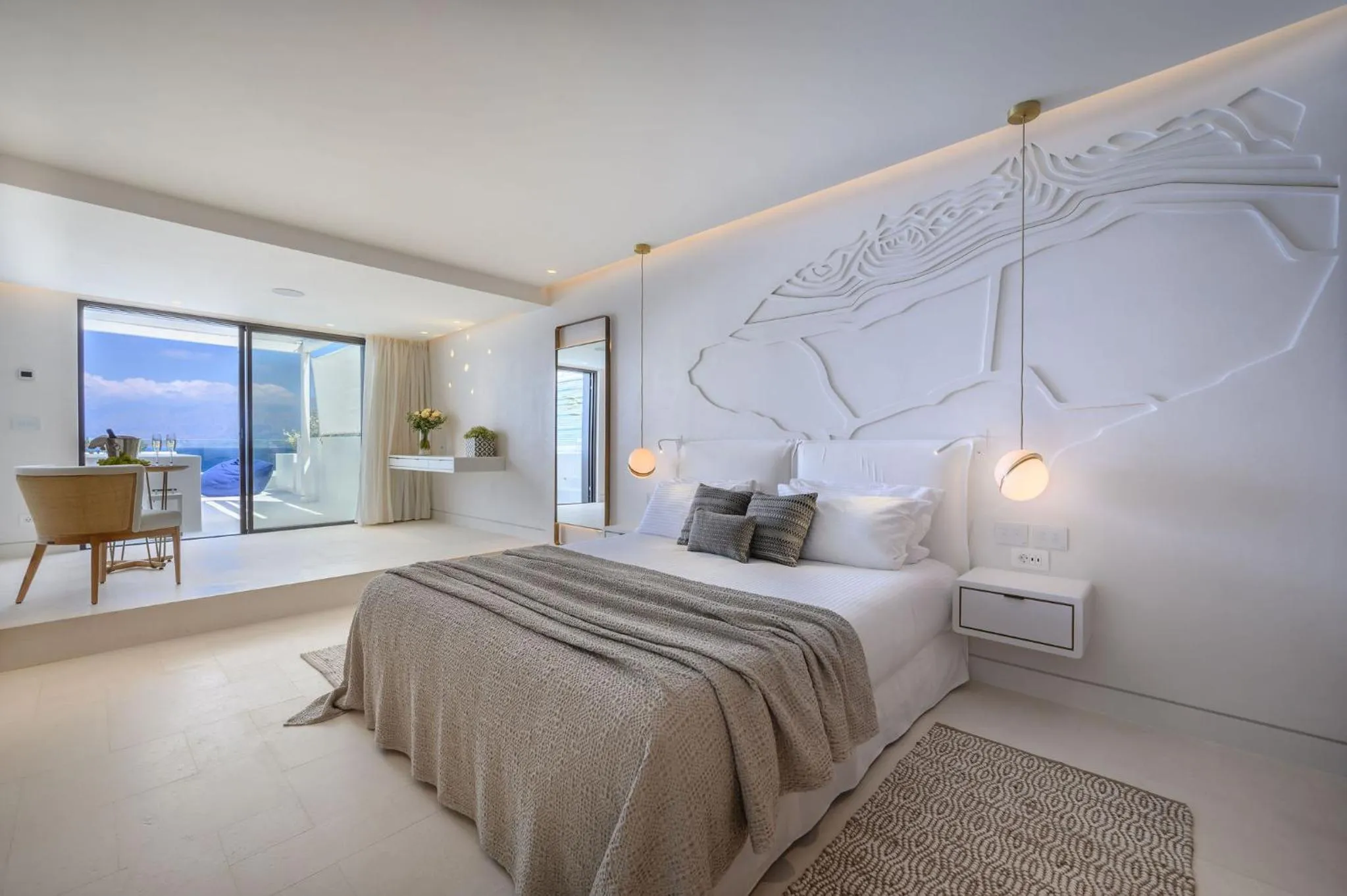 Bedroom, Bed in The Island Concept Luxury Boutique Hotel Heated Pool