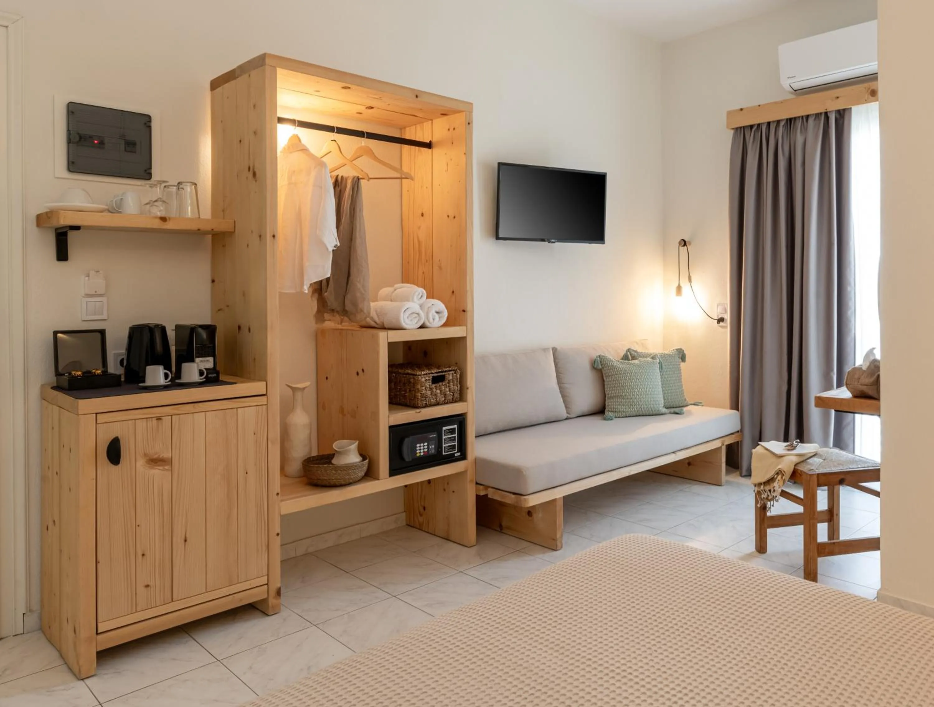 wardrobe, Bed in Capella Skiathos, Town