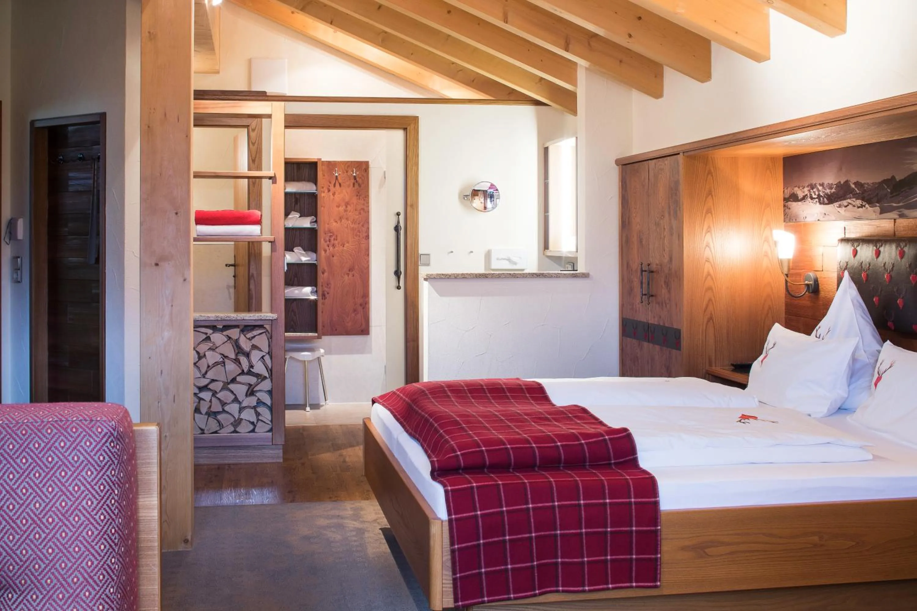 View (from property/room), Bed in Hotel Leitner