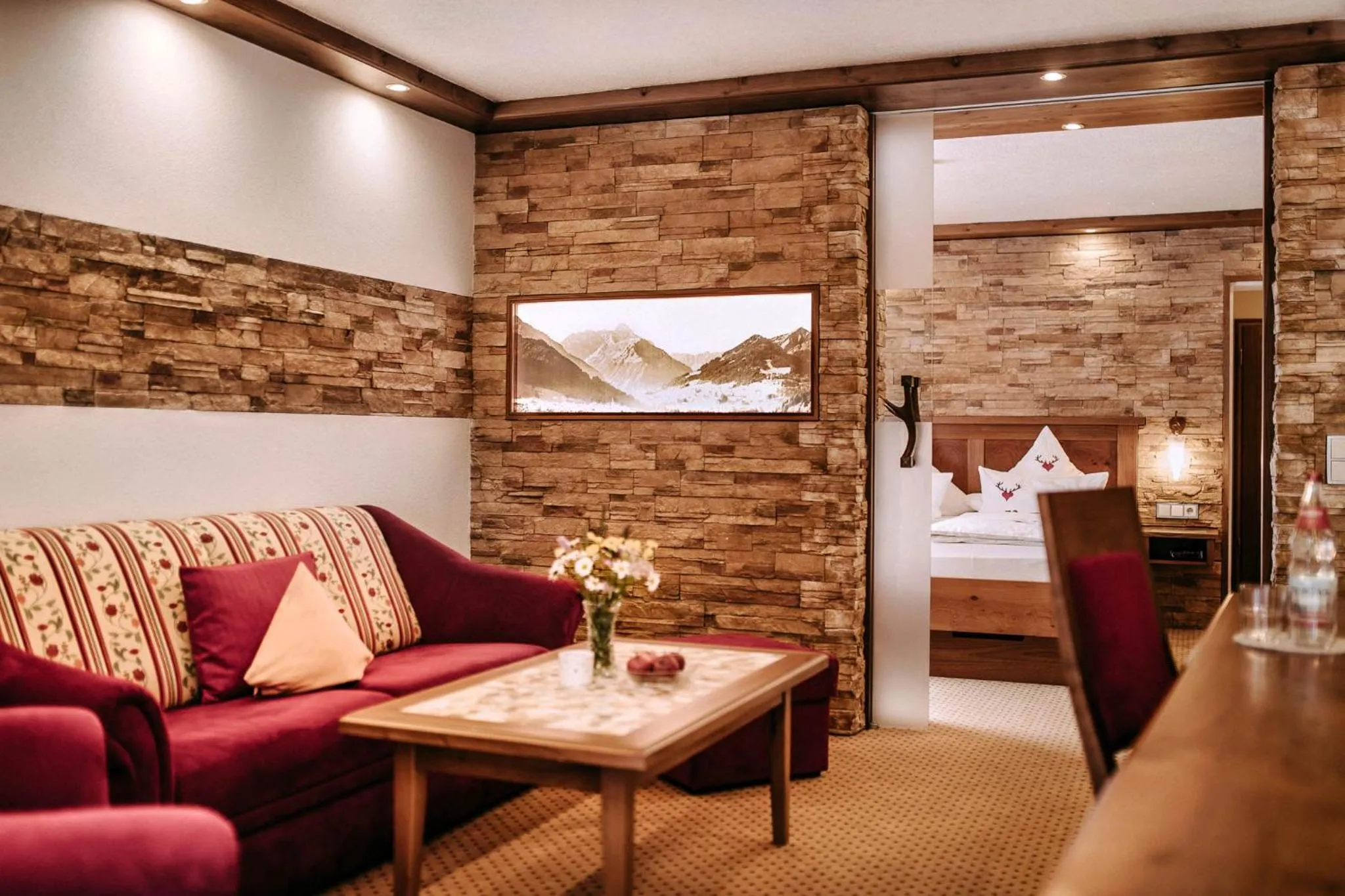 Living room, Bed in Hotel Leitner