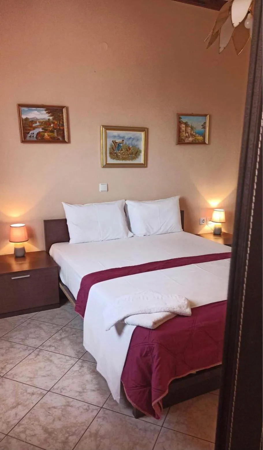 Bed in Corfu Sunflower Apartments