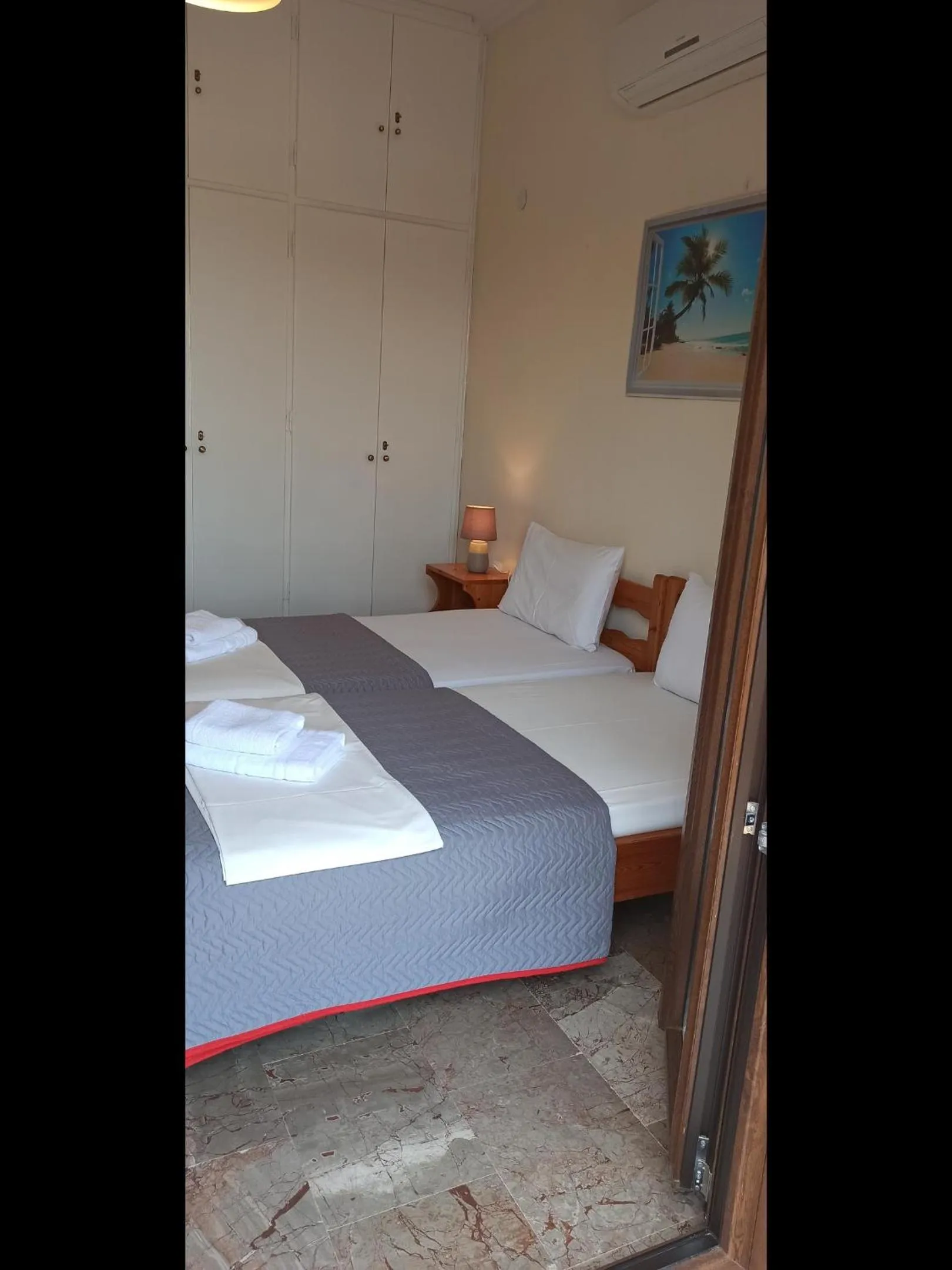 Bed in Corfu Sunflower Apartments