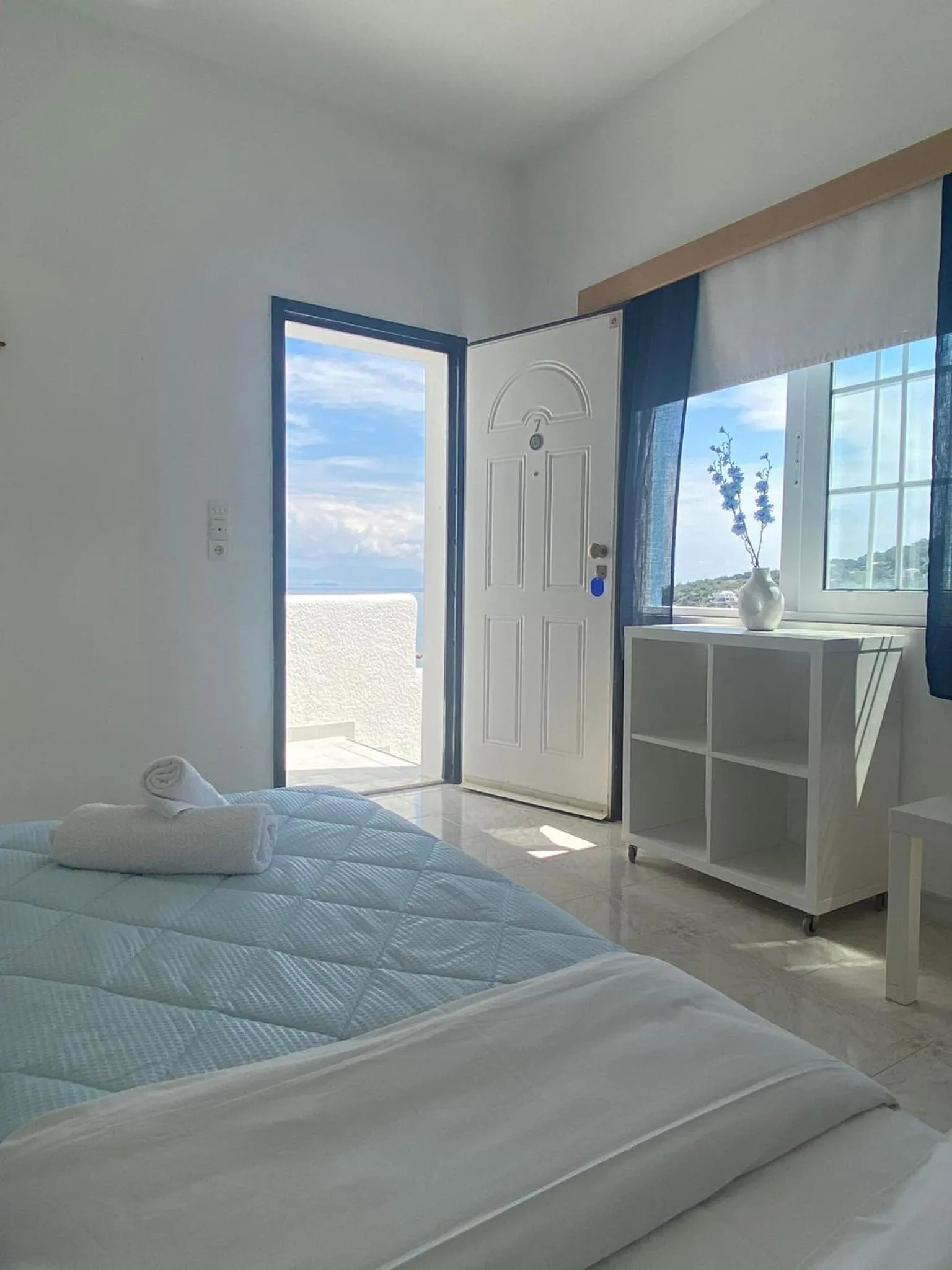 View (from property/room), Bed in Blue Dolphin Studios and Apartment