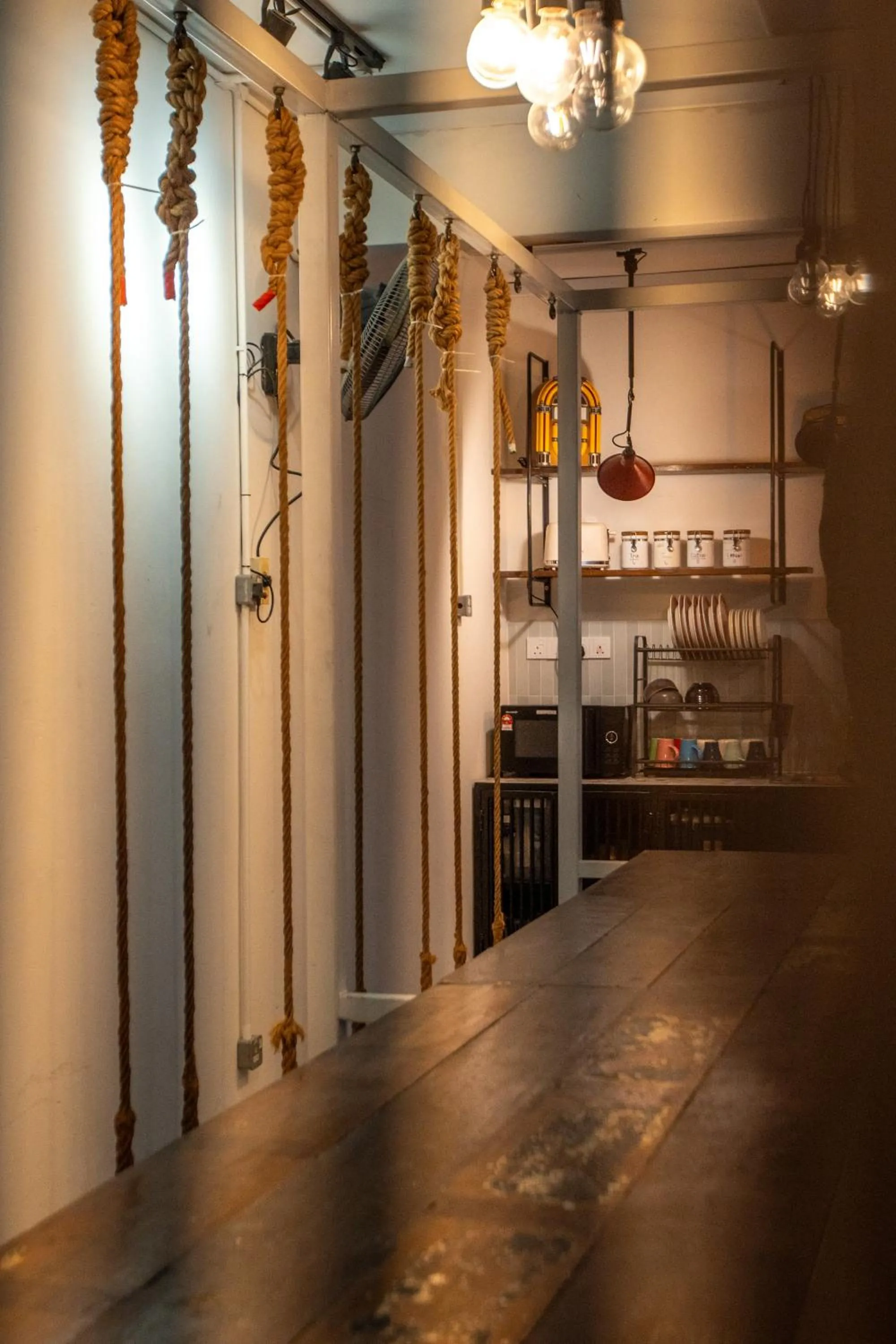 Kitchen or kitchenette in The Brownstone Hostel & Space