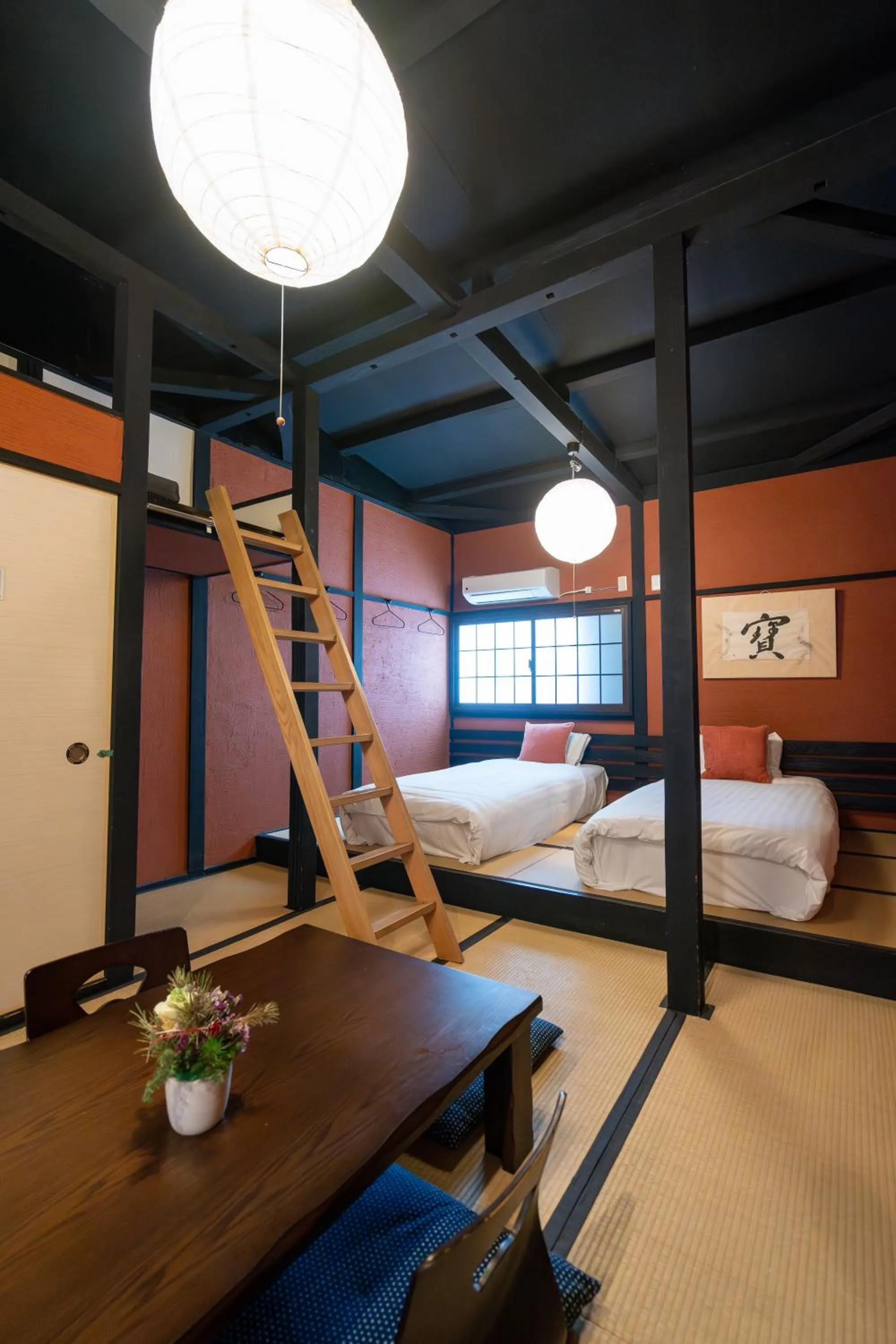 Bed in NAKAZ Machiya , Osaka Umeda