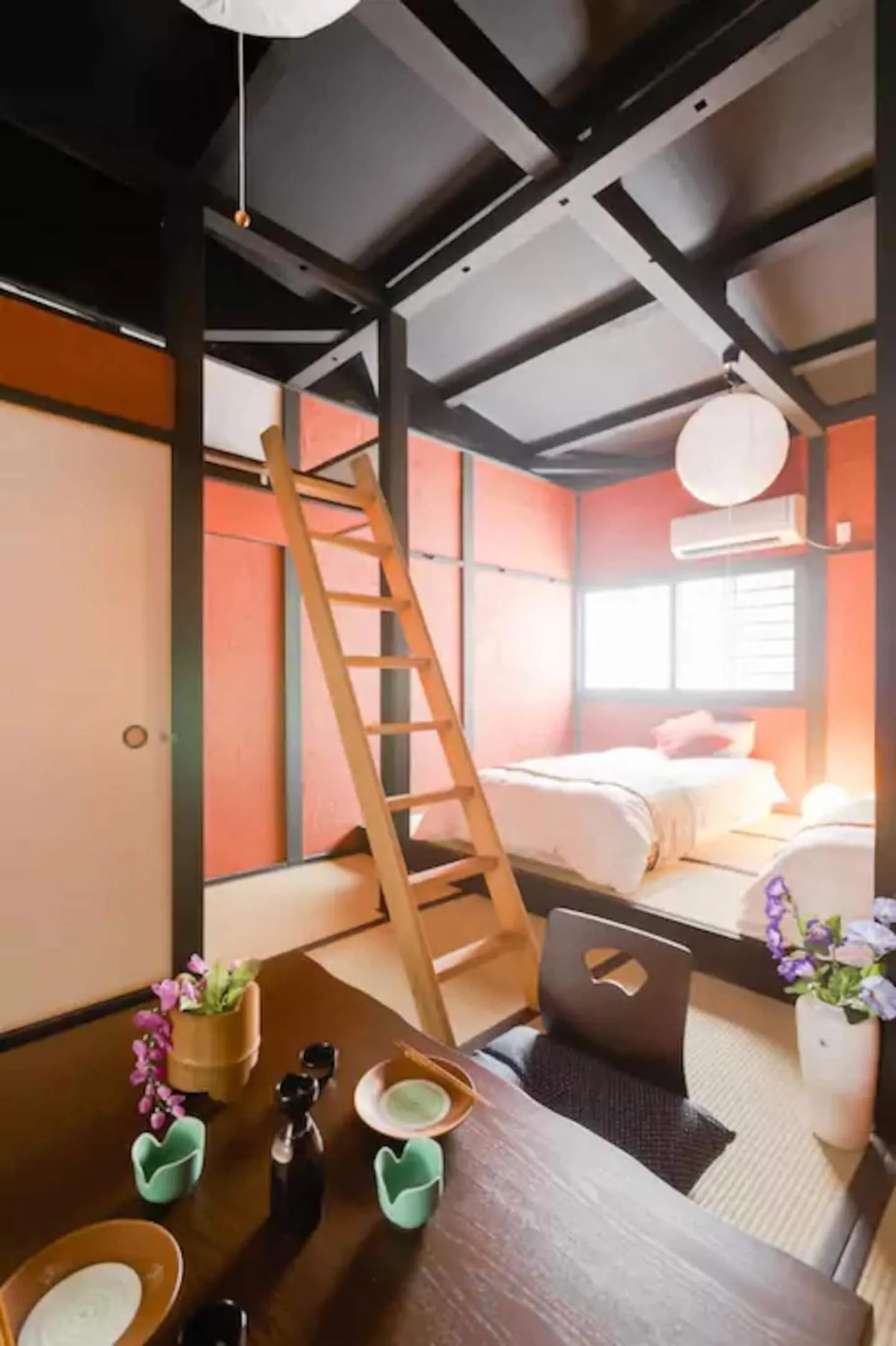 Bed in NAKAZ Machiya , Osaka Umeda