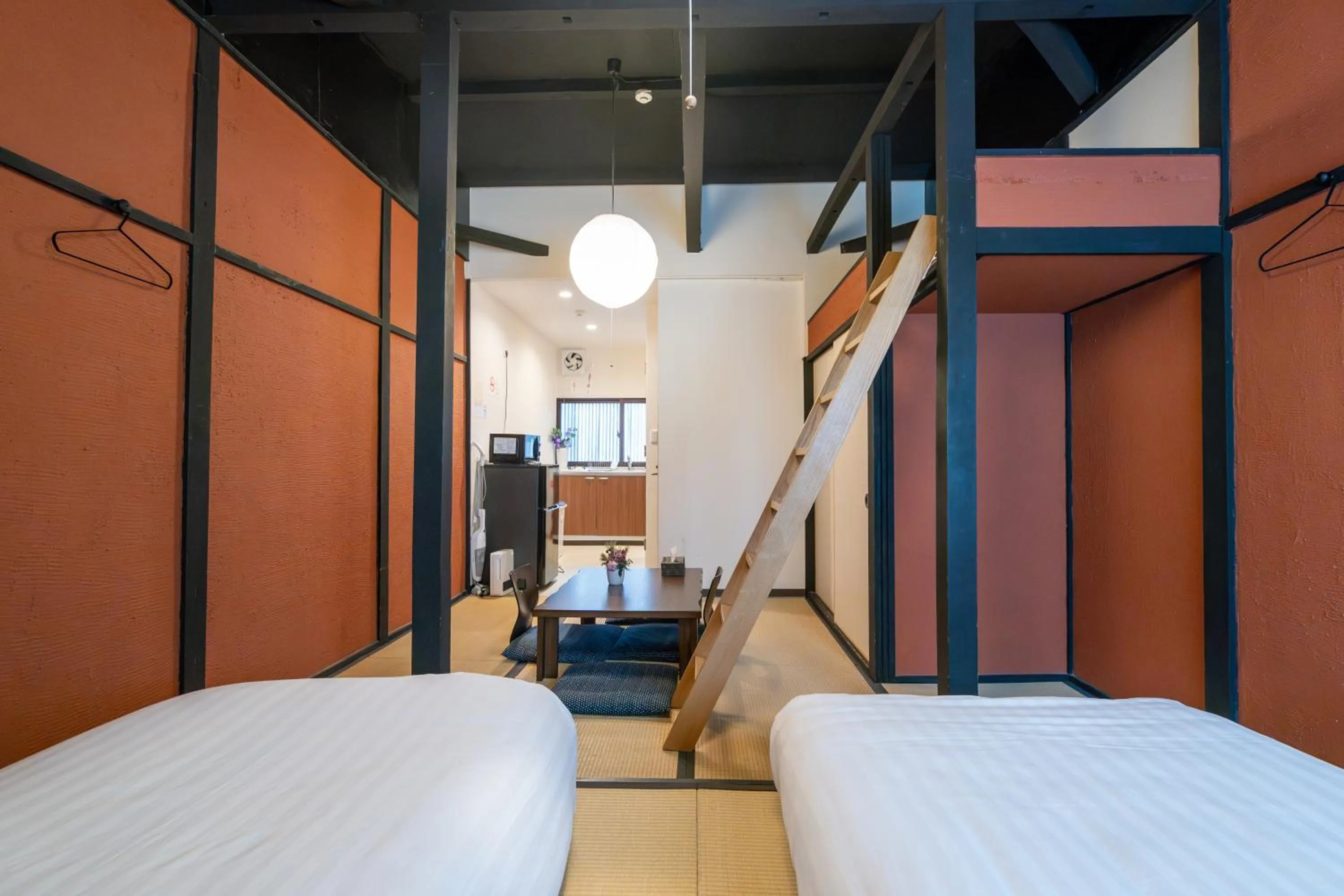 Bed in NAKAZ Machiya , Osaka Umeda