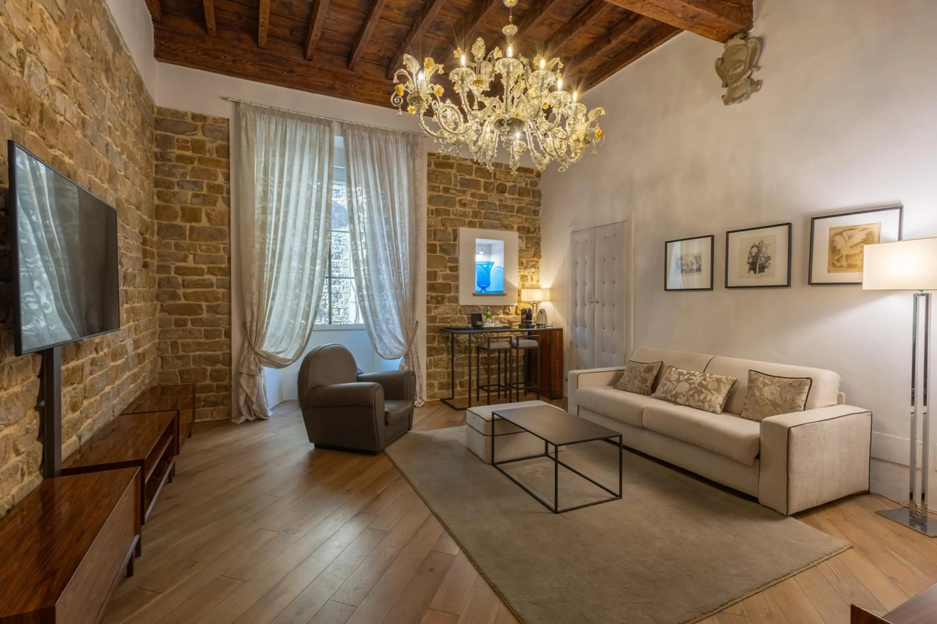 Seating area in Donati Luxury Tower Suites