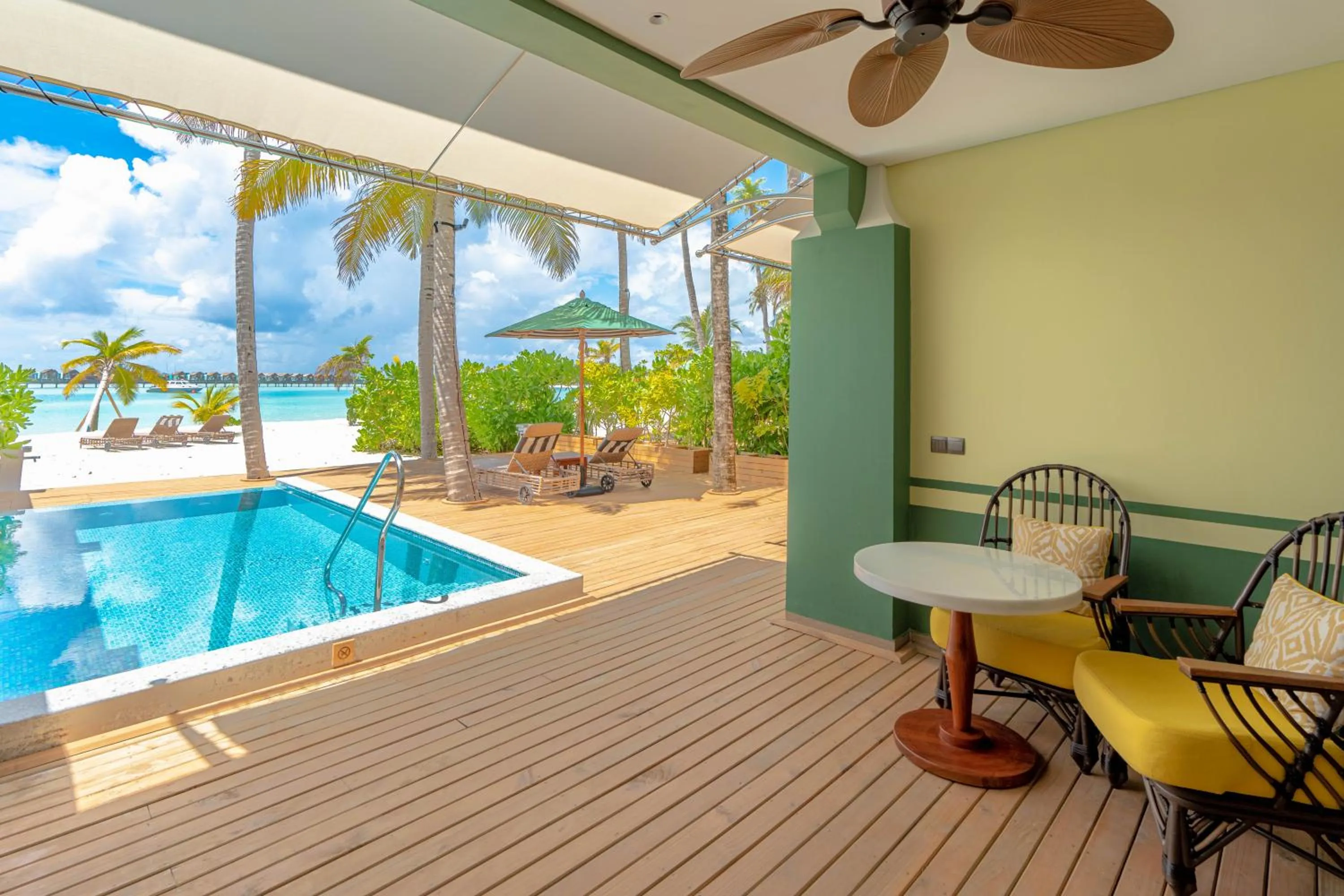 Pool view in SAii Lagoon Maldives, Curio Collection By Hilton