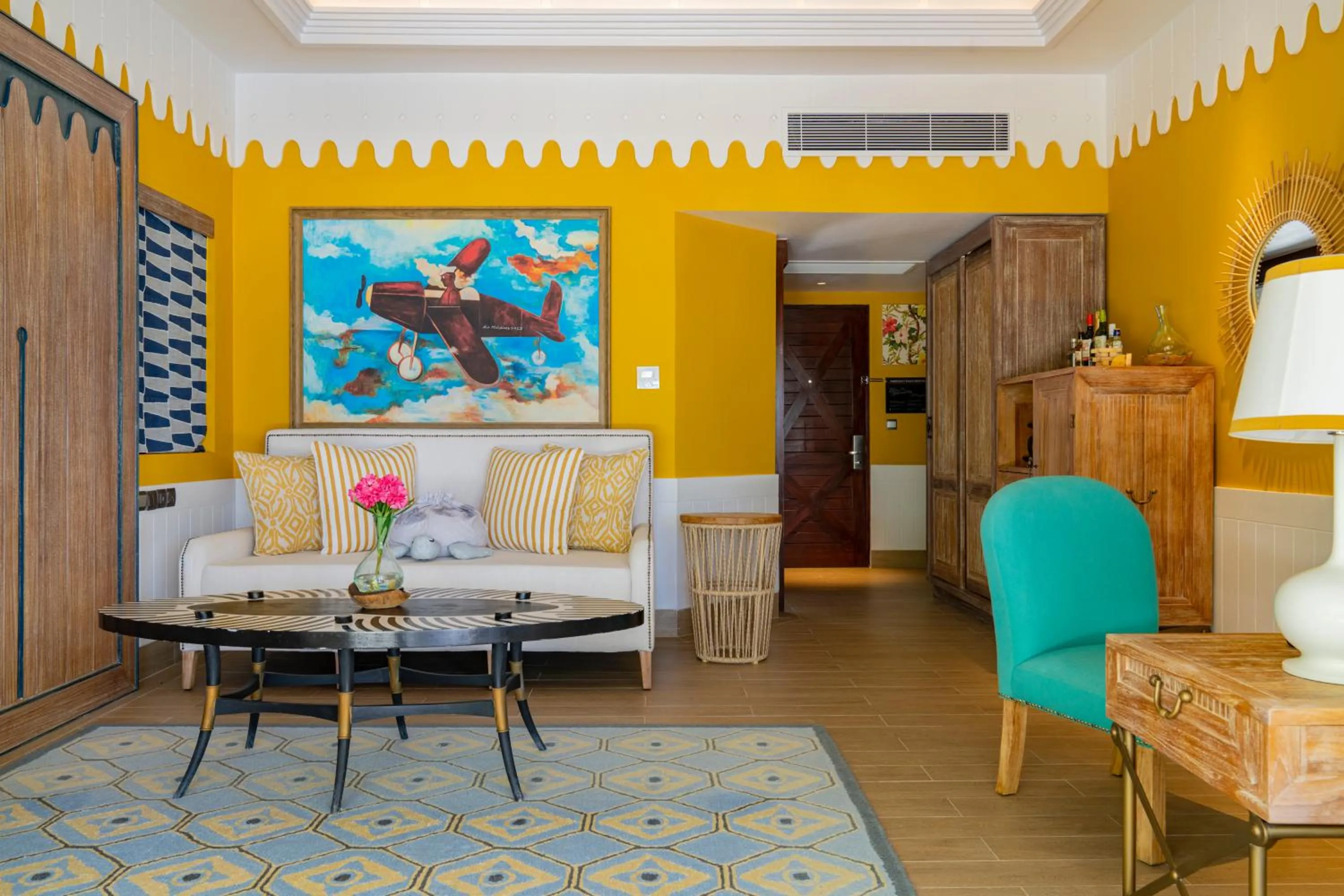 Living room in SAii Lagoon Maldives, Curio Collection By Hilton