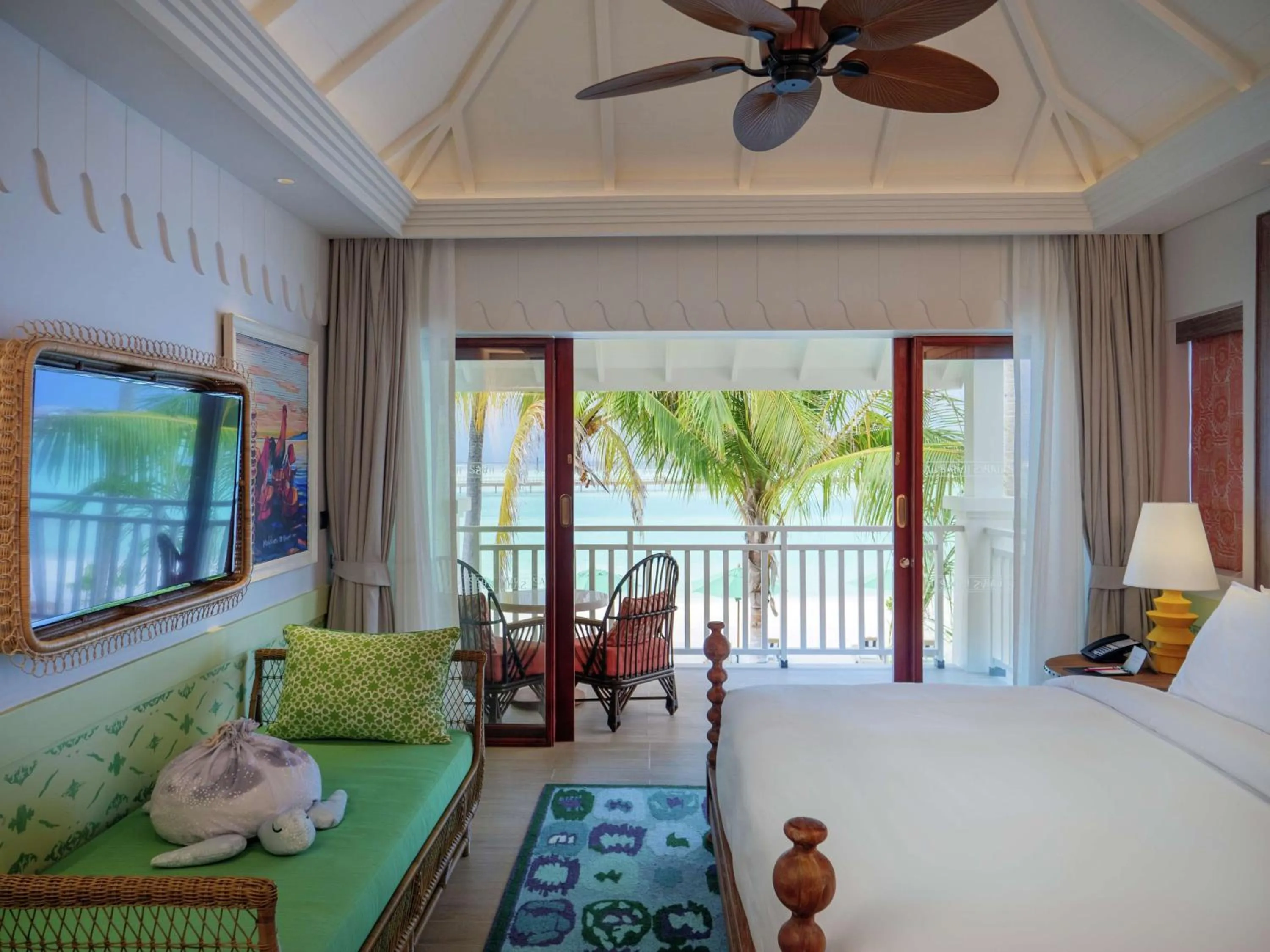 Bedroom, Bed in SAii Lagoon Maldives, Curio Collection By Hilton