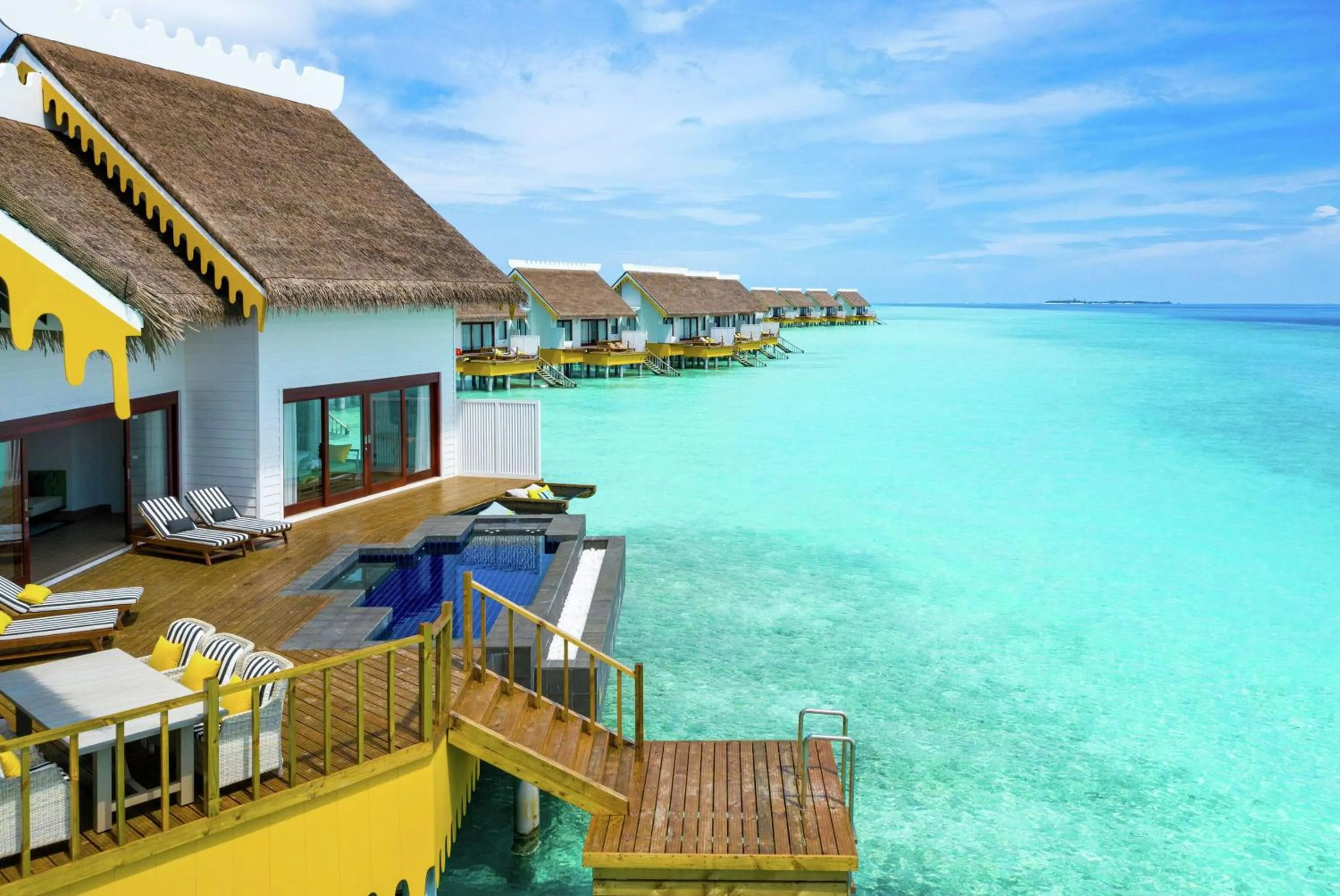 Patio in SAii Lagoon Maldives, Curio Collection By Hilton