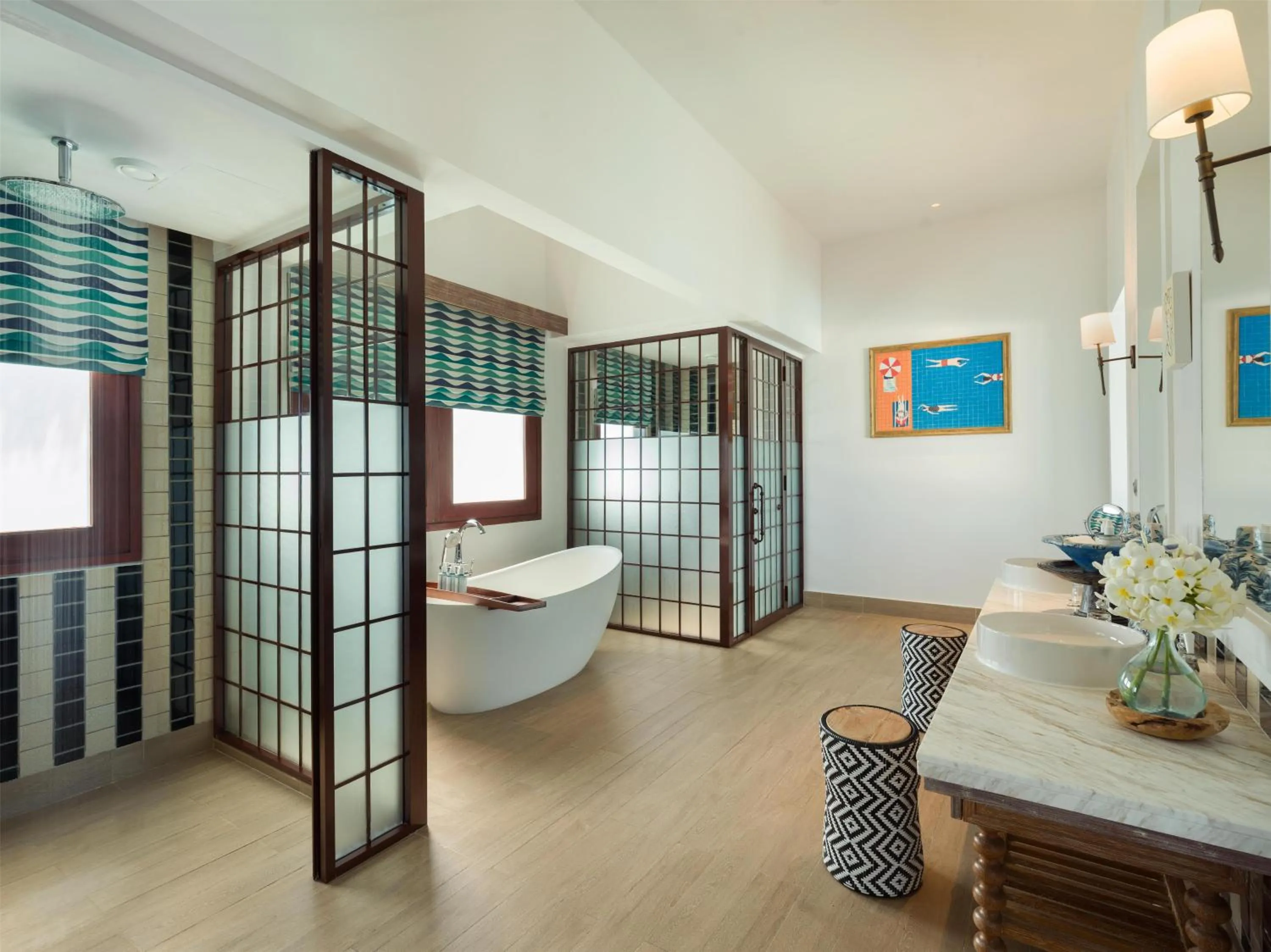 Bathroom in SAii Lagoon Maldives, Curio Collection By Hilton