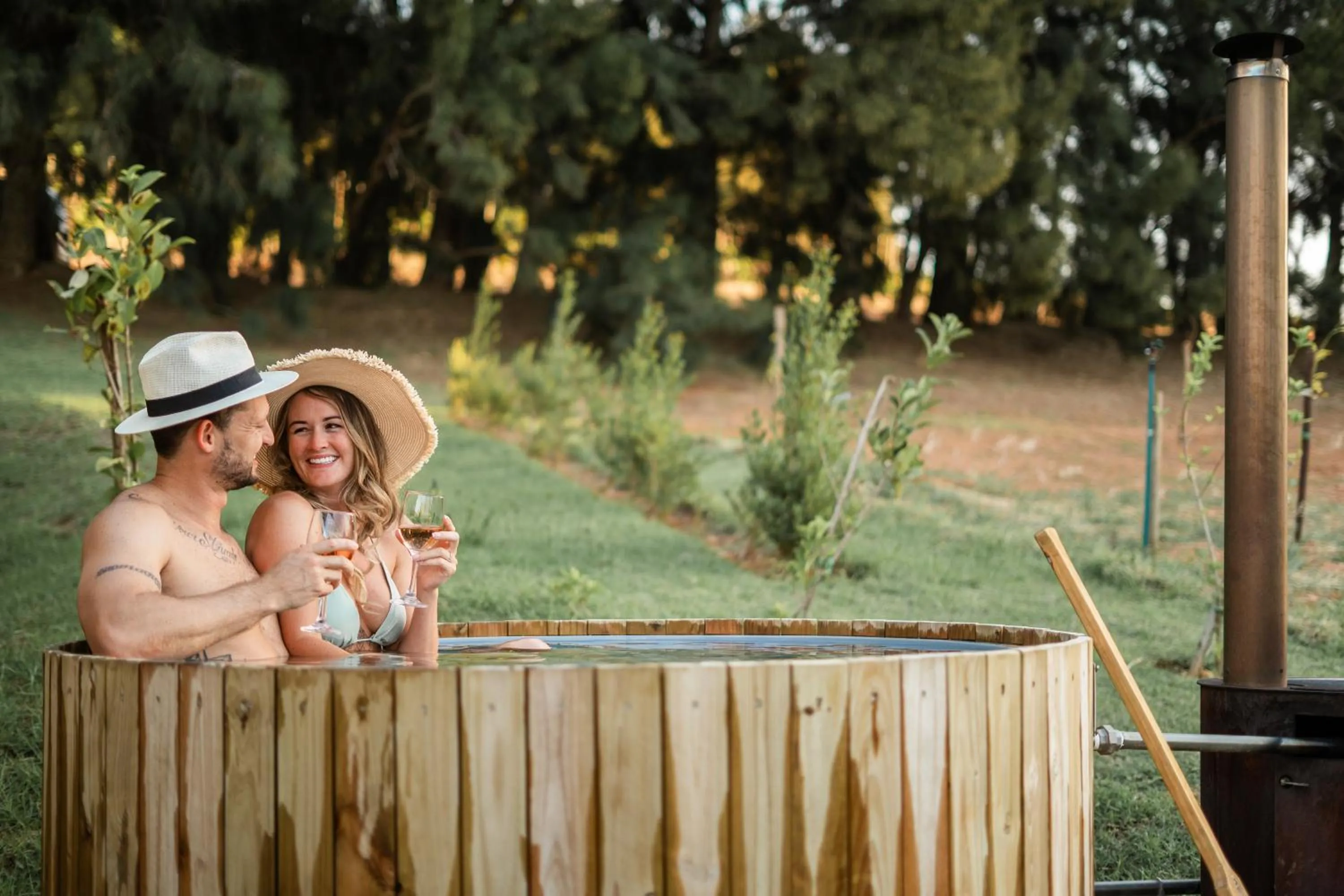 Hot Tub in AfriCamps at Doolhof Wine Estate