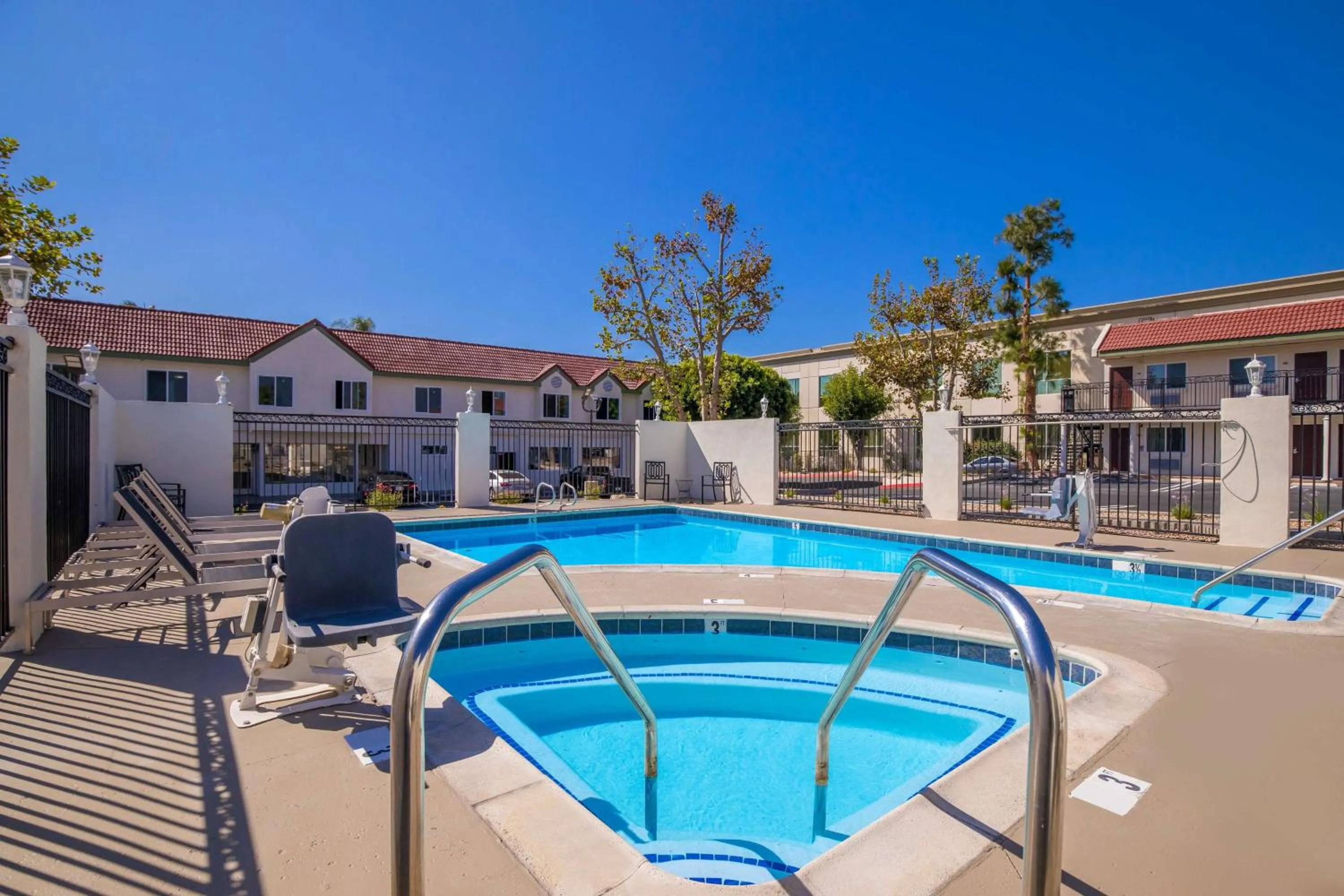 Pool view in SureStay Plus Hotel by Best Western Upland - Ontario North