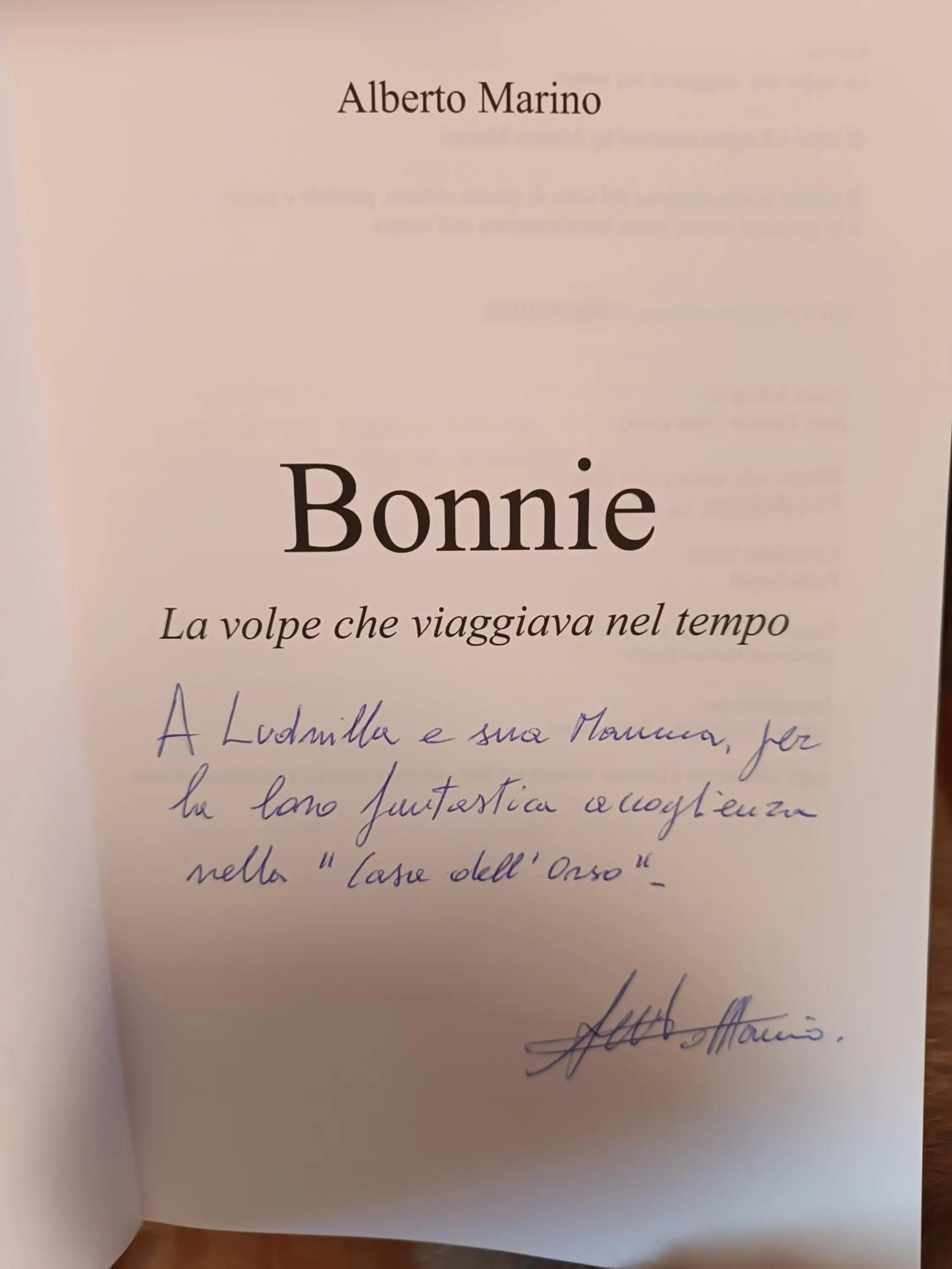 Text overlay in B&B Casa dell'Orso