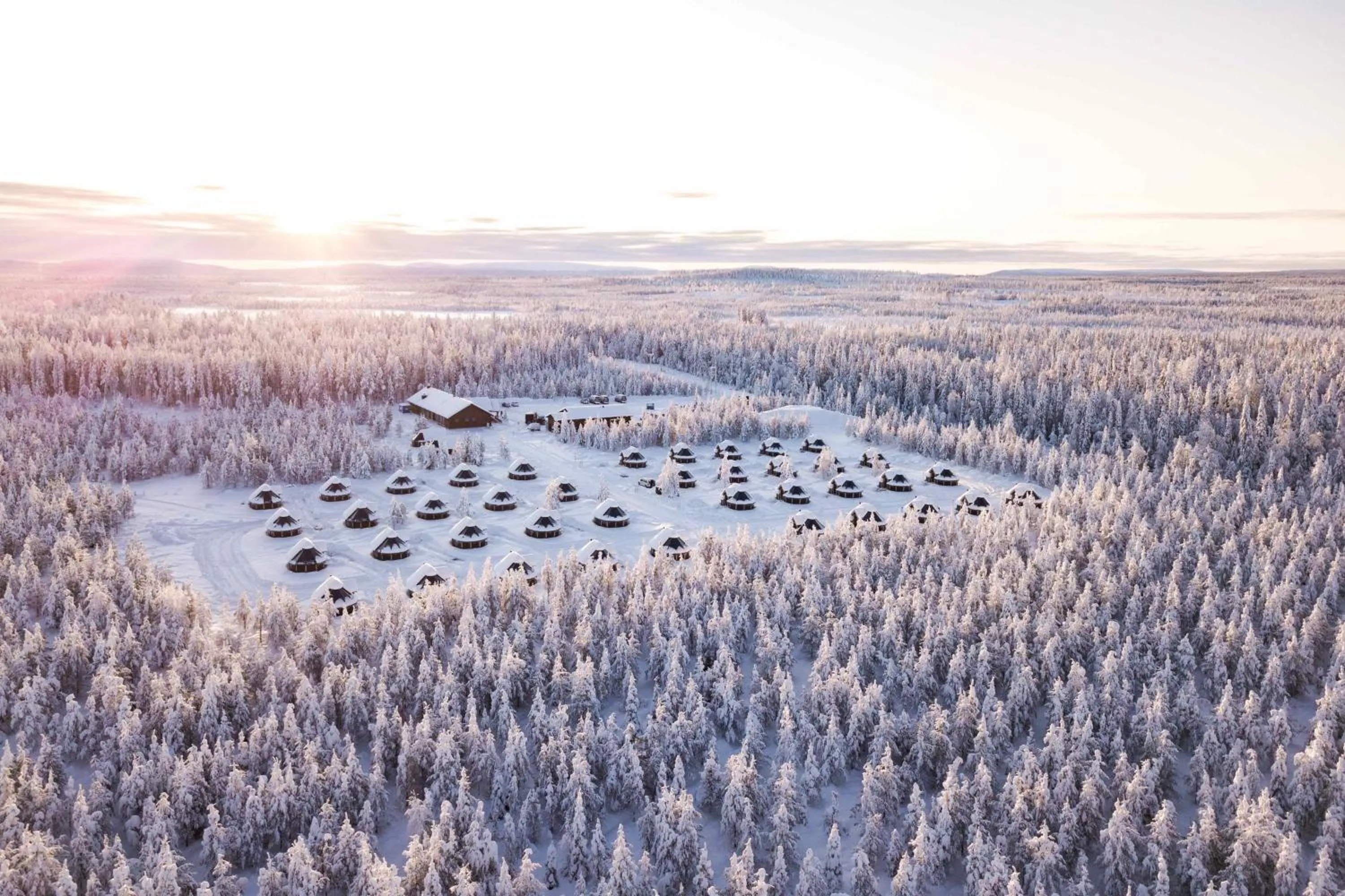Bird's eye view in Northern Lights Village Levi