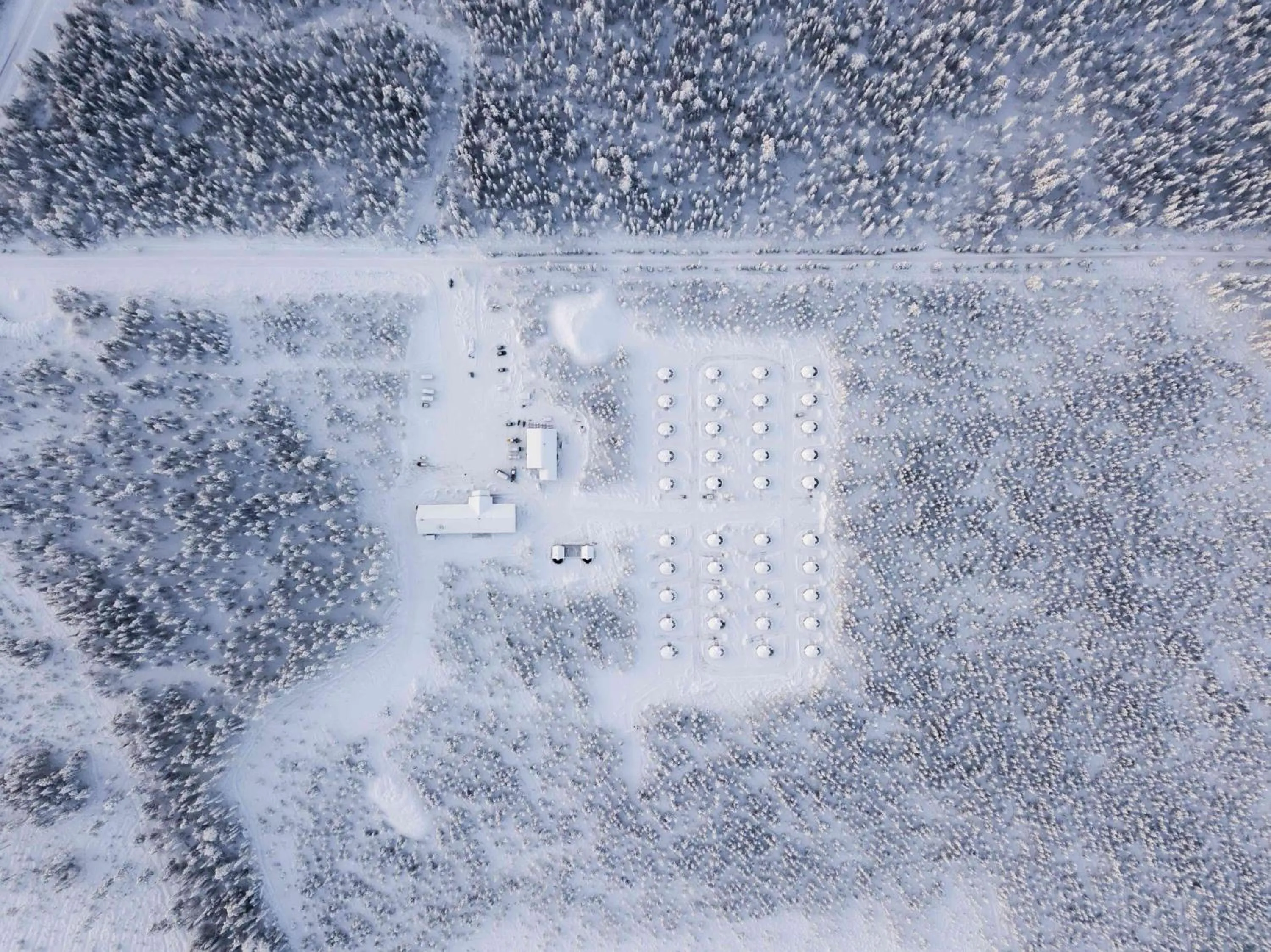 Bird's eye view in Northern Lights Village Levi