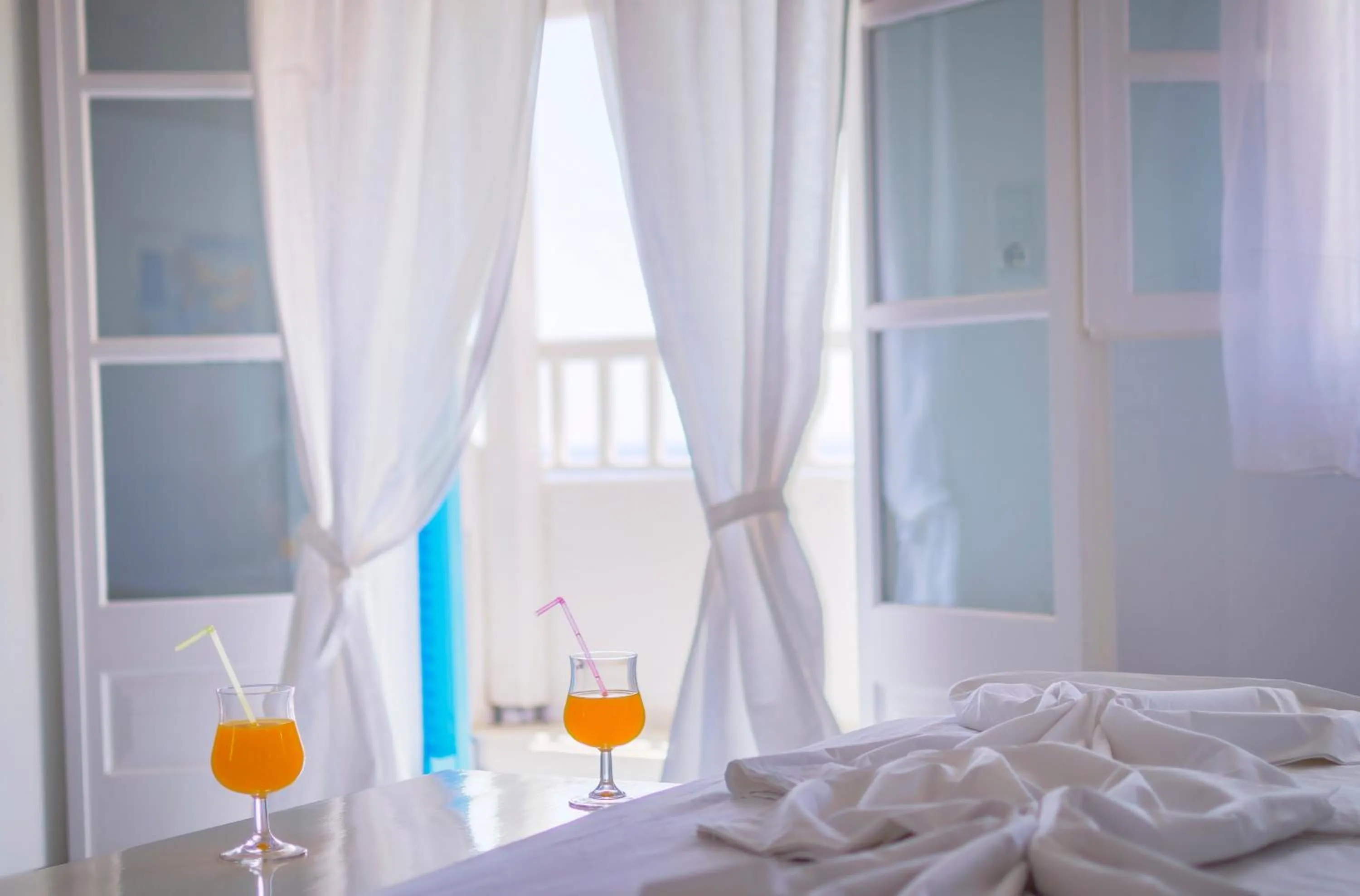 Bed in Limnionas Bay Village Hotel