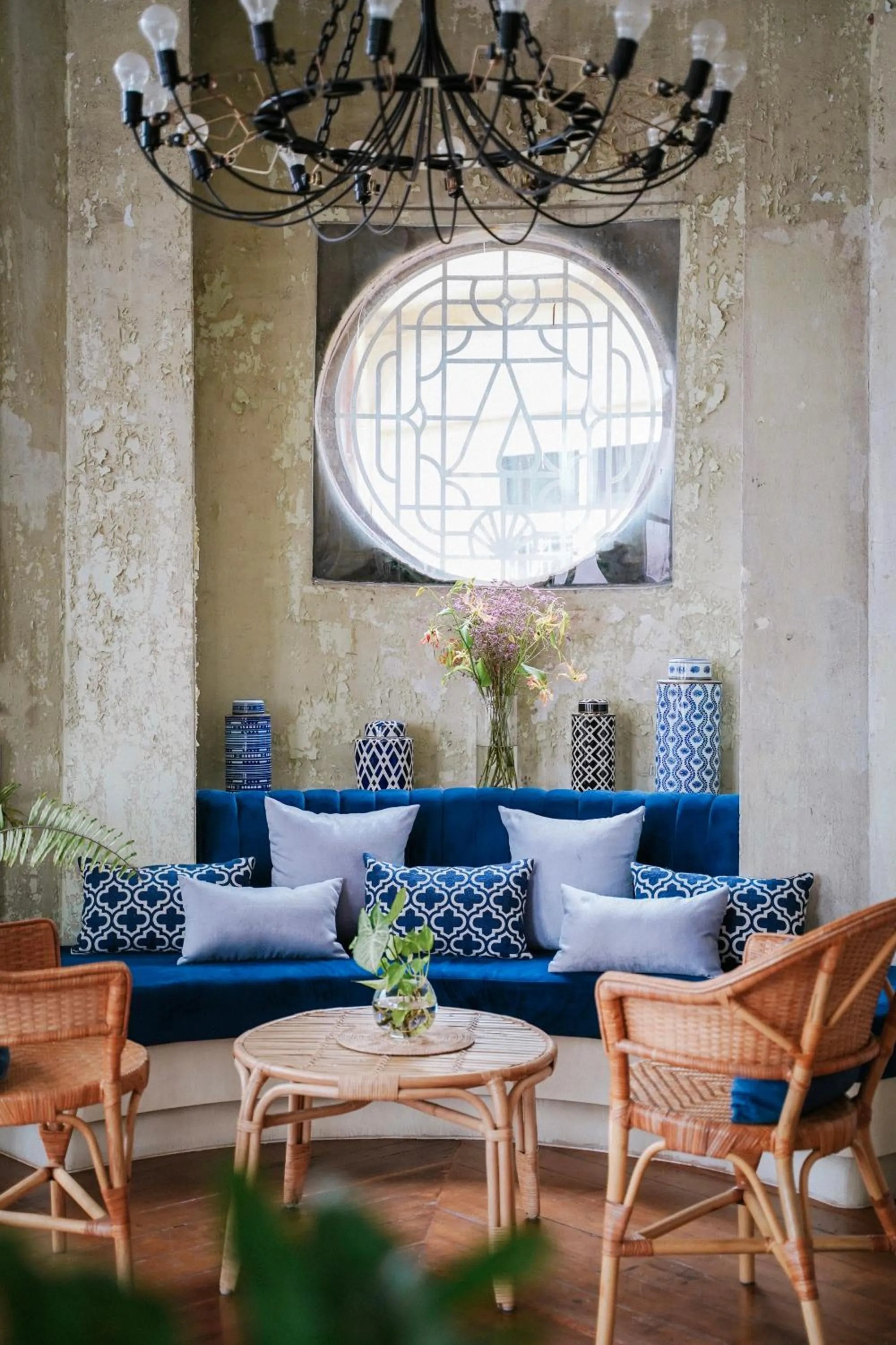 Living room in Azure Hostel Bangkok