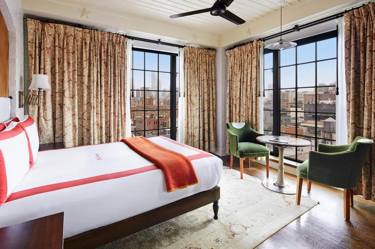 Bed in The Bowery Hotel