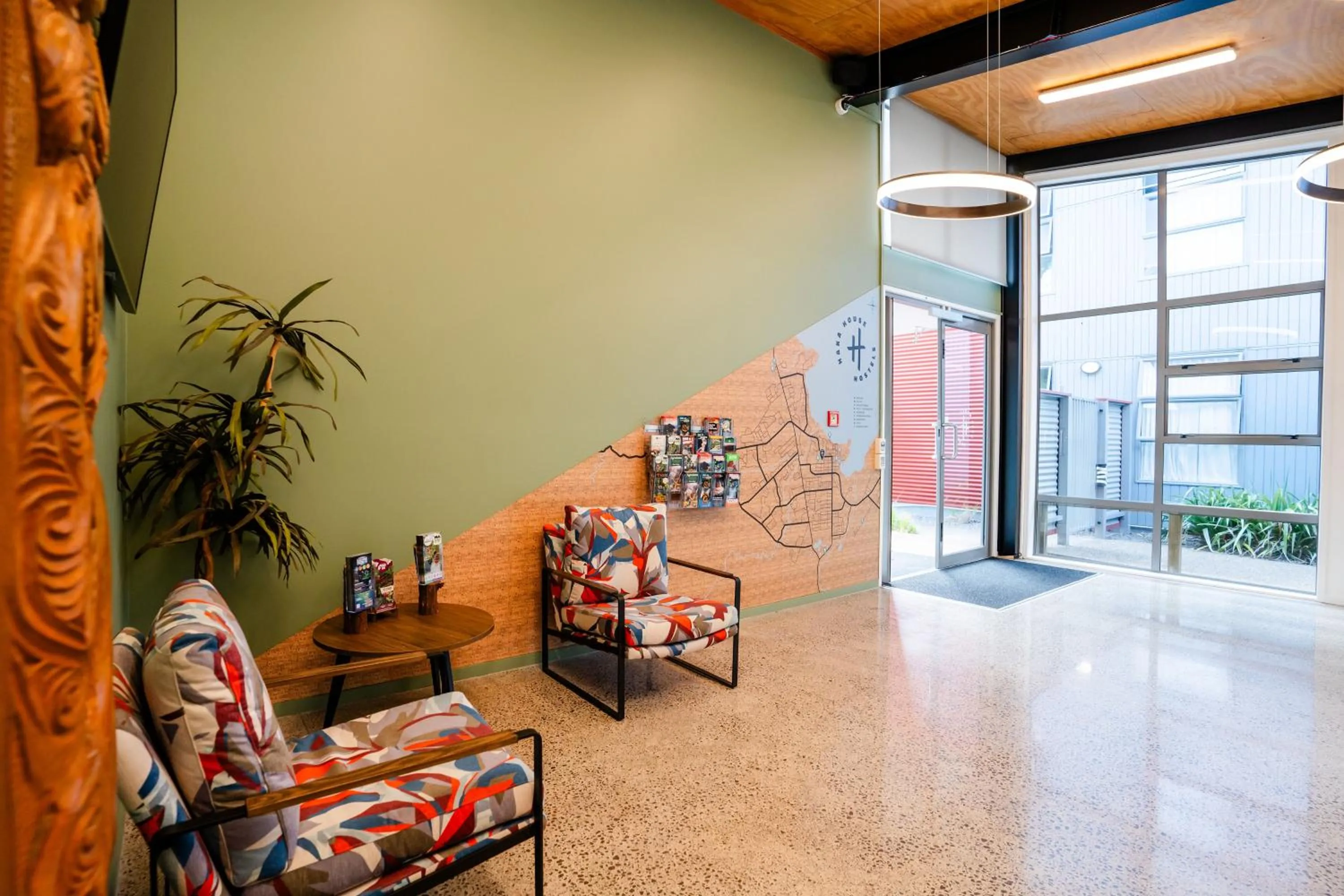 Lobby or reception in Haka House Rotorua
