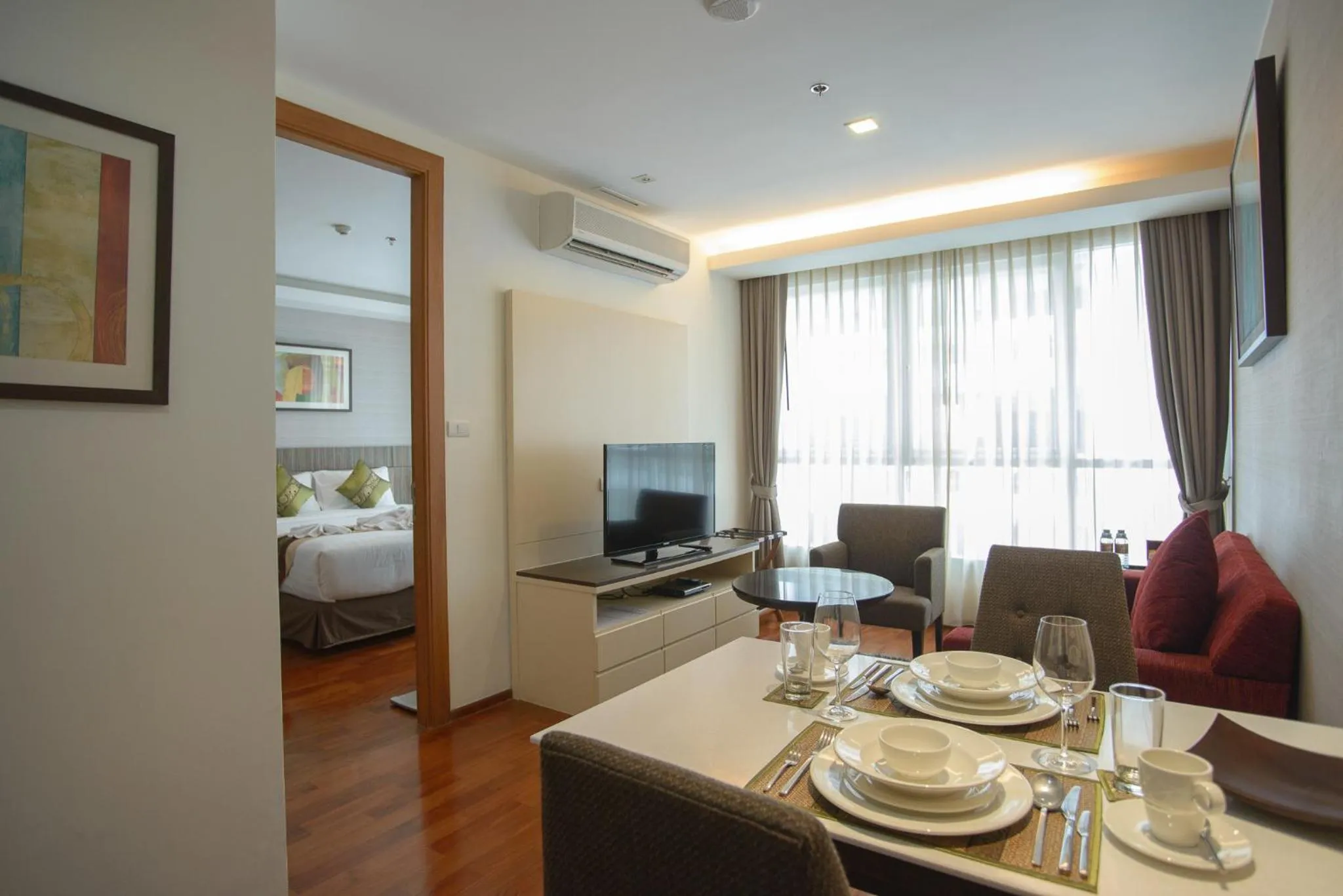 Dining area, Bed in GM Serviced Apartment