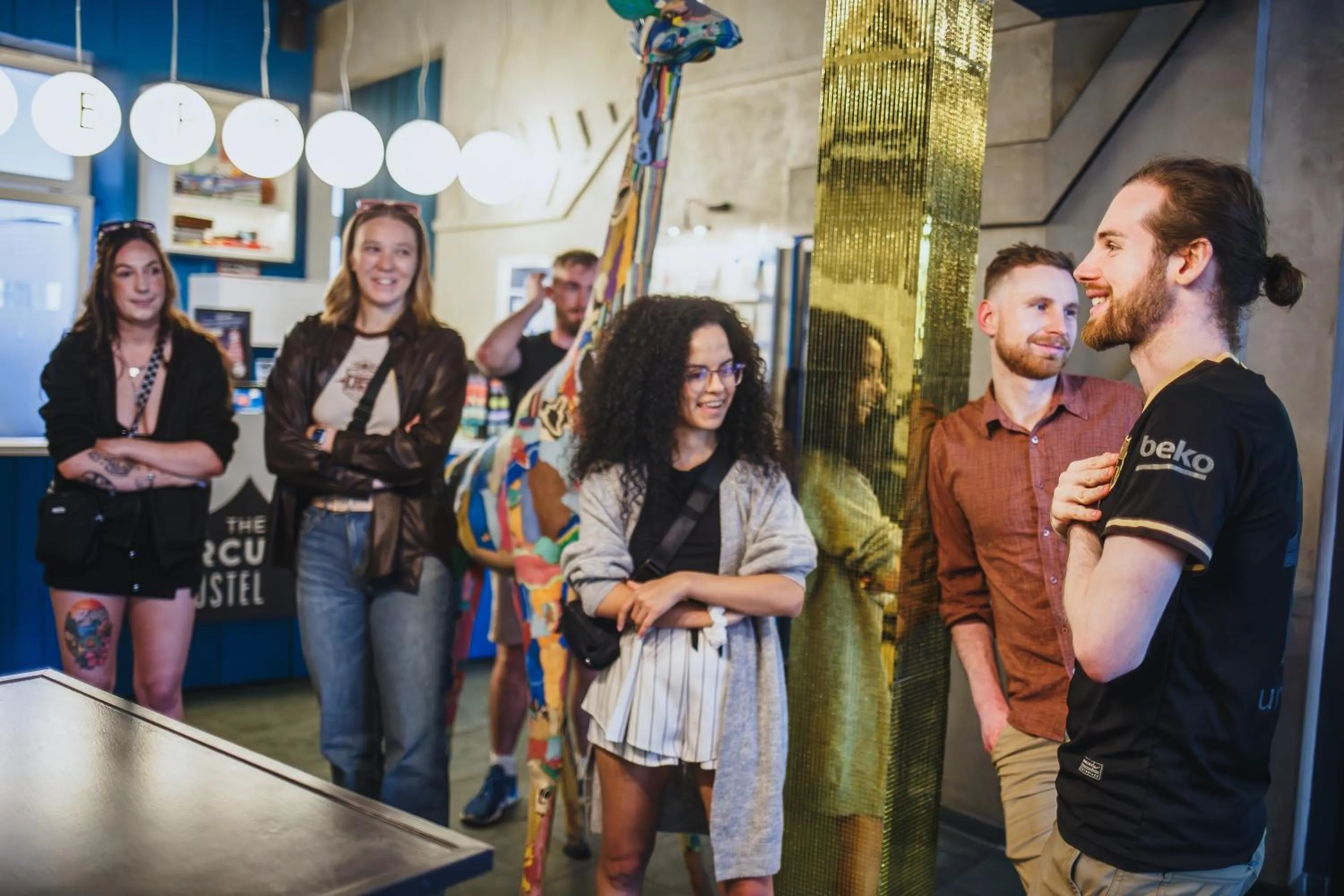 group of guests in The Circus Hostel