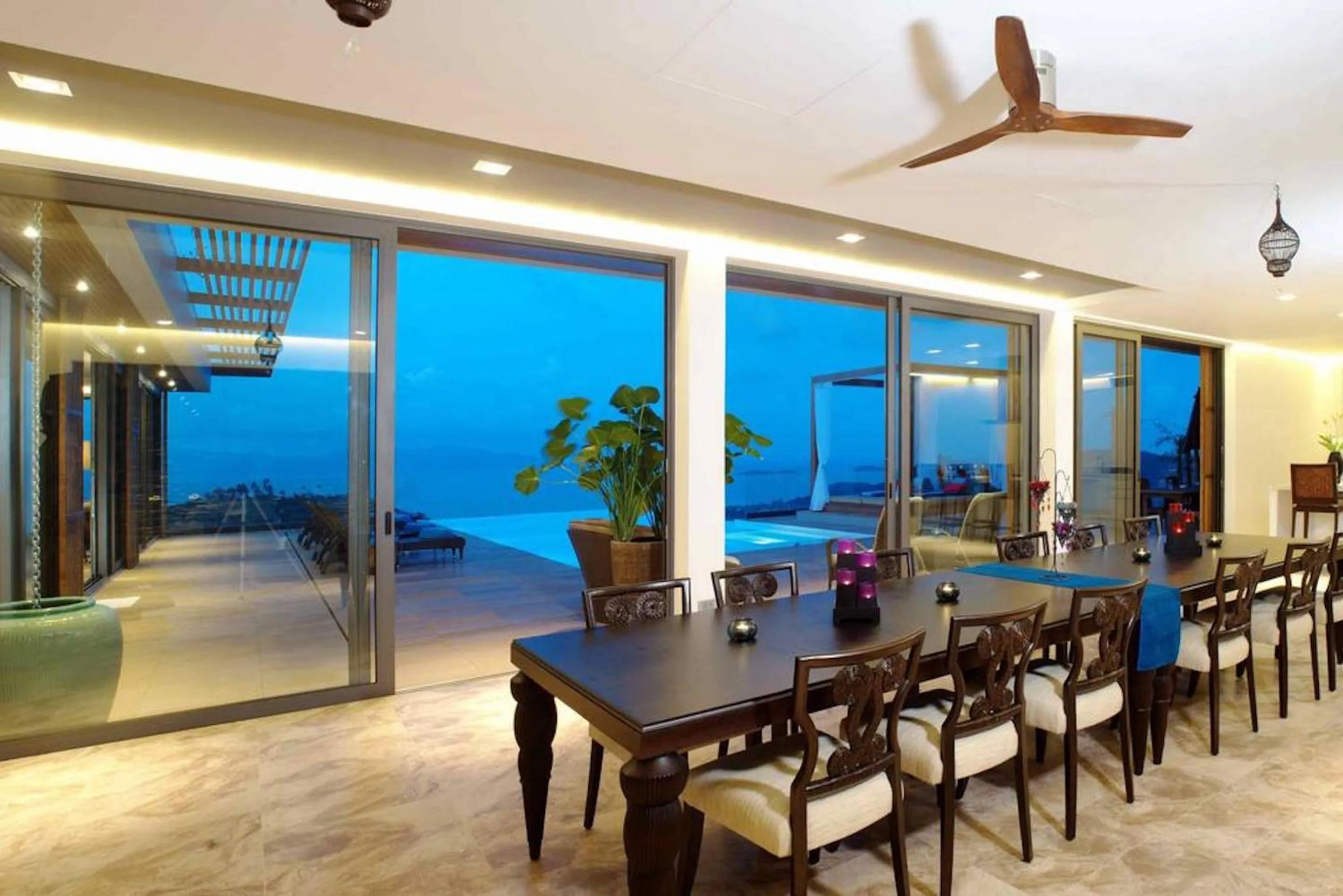 Dining area in 9 Bedroom Sea Blue View Villa - 5 Star with Staff SDV080A-By Samui Dream Villas