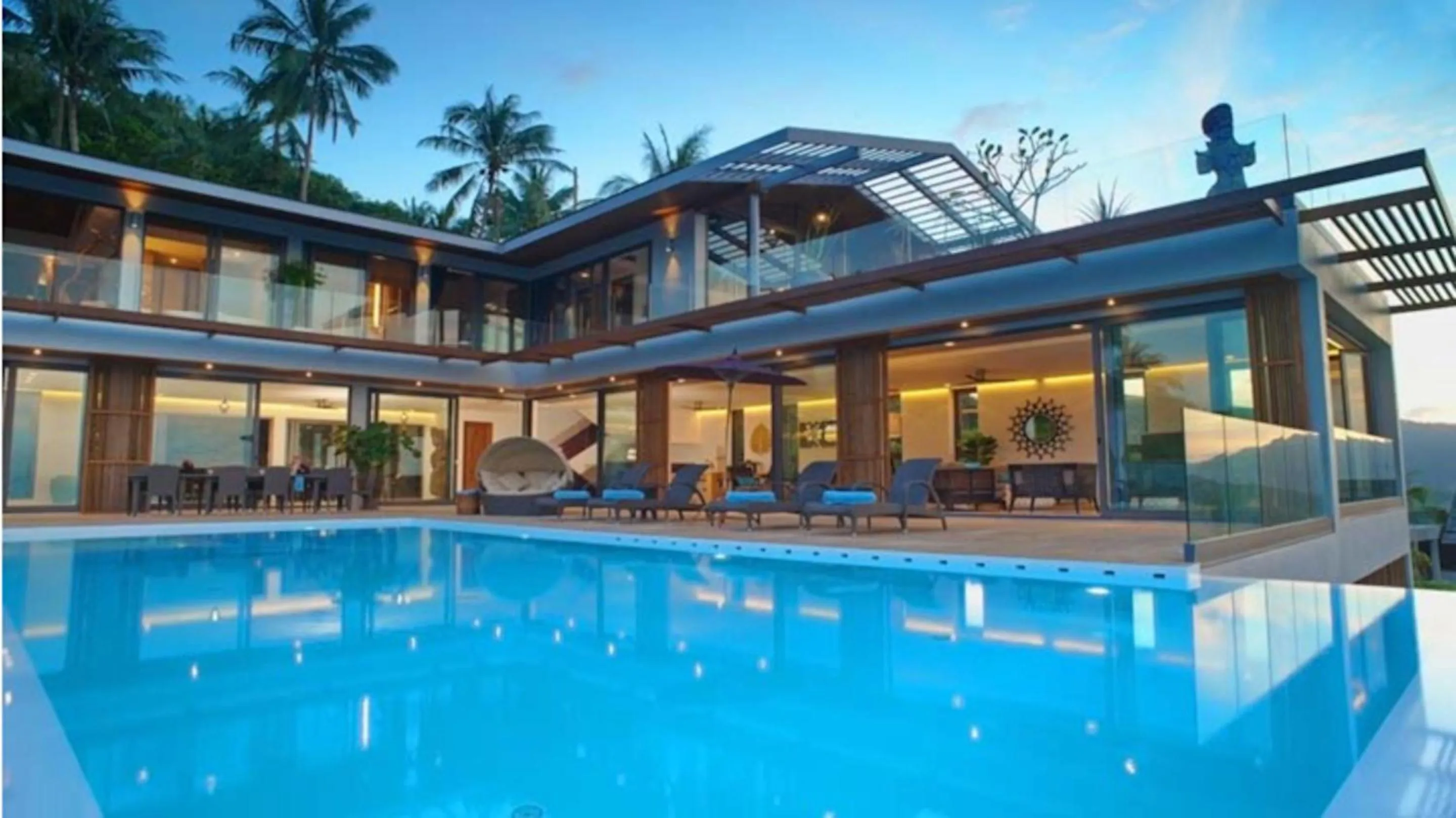 Swimming pool in 9 Bedroom Sea Blue View Villa - 5 Star with Staff SDV080A-By Samui Dream Villas