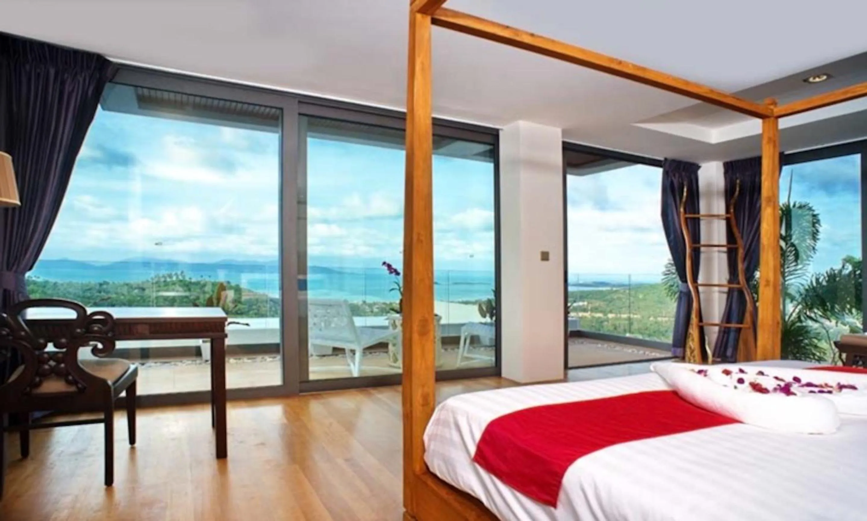 Bedroom, Bed in 9 Bedroom Sea Blue View Villa - 5 Star with Staff SDV080A-By Samui Dream Villas