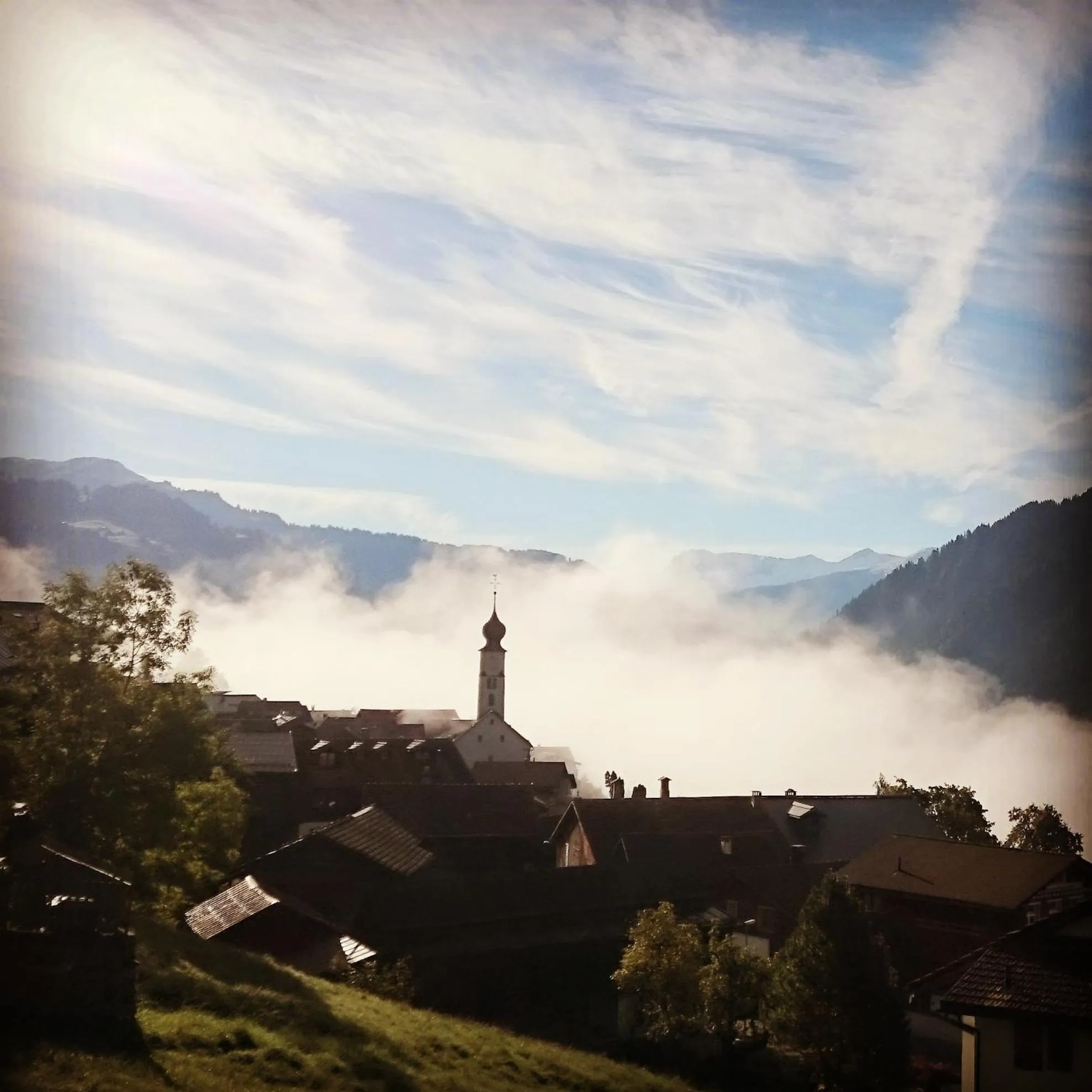 Mountain view in Gästehaus Alpina in Fanas