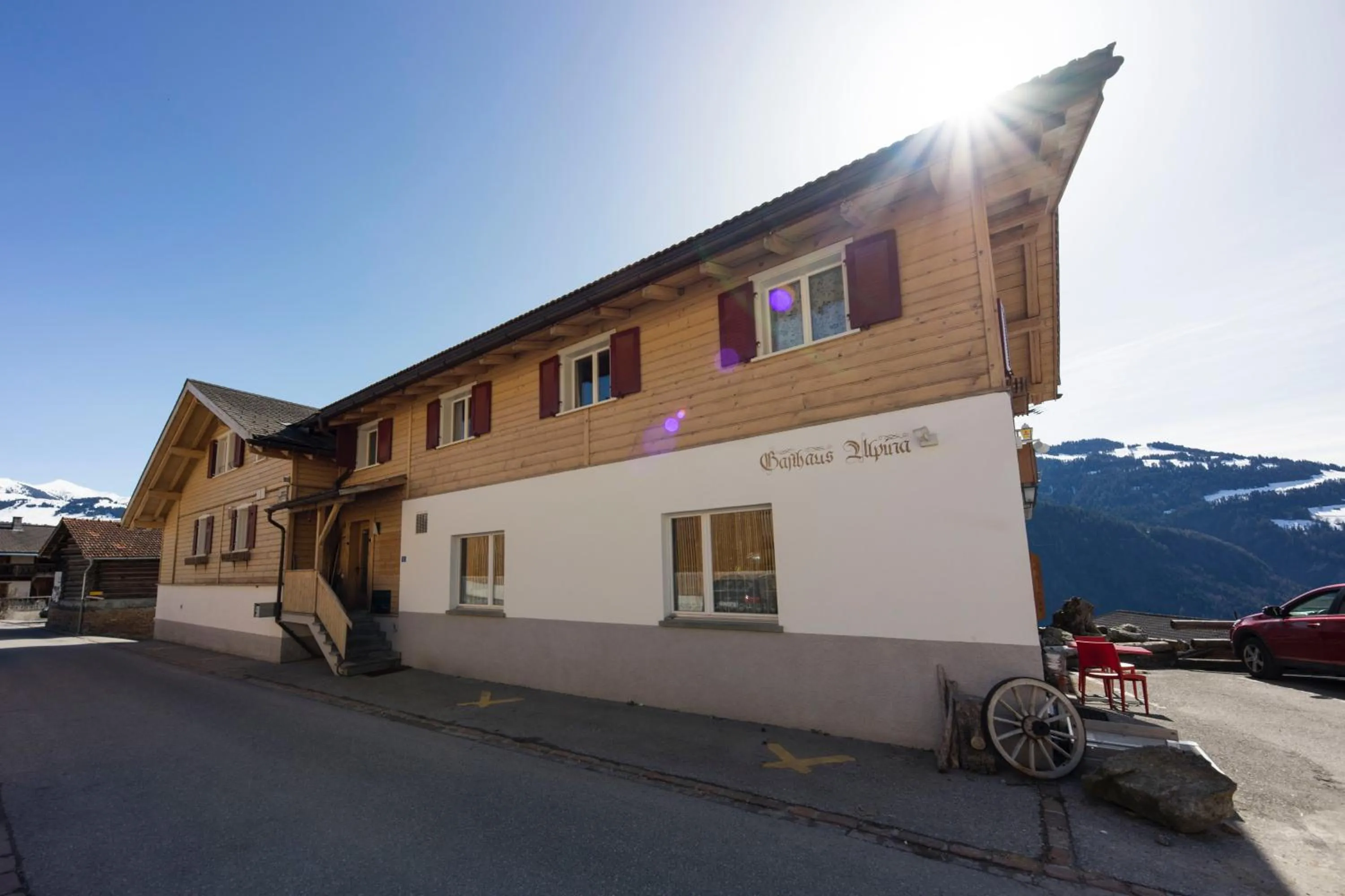 Facade/entrance in Gästehaus Alpina in Fanas