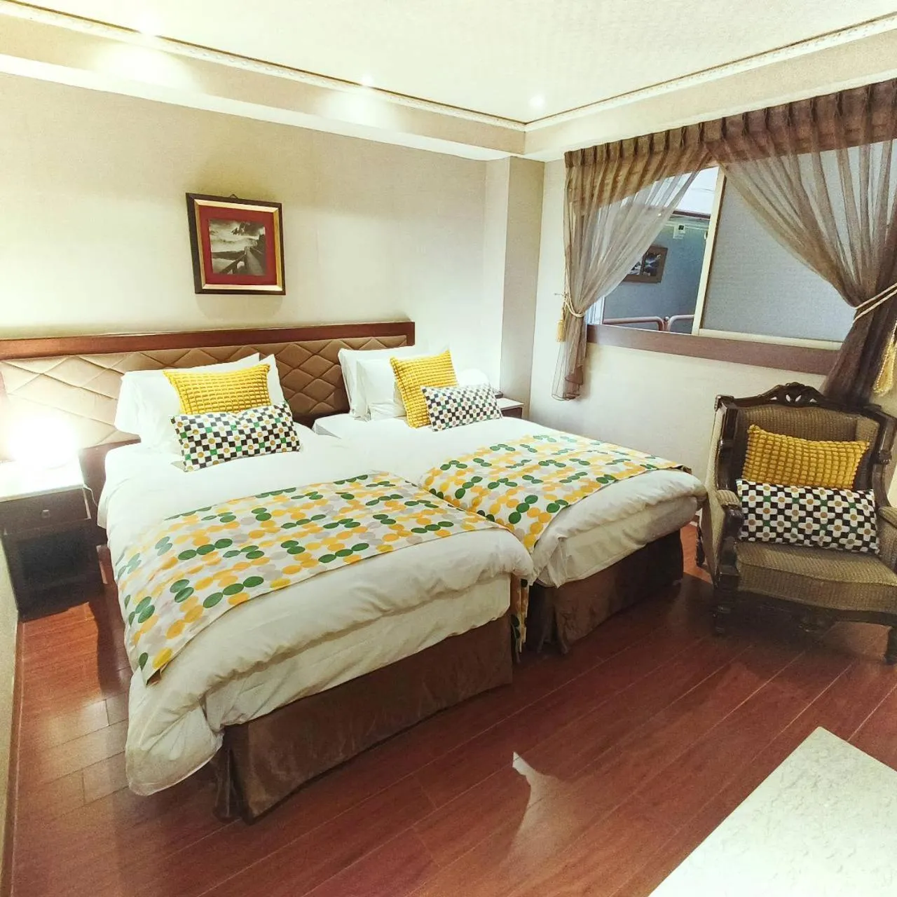 Bed in Deja Vu Hotel