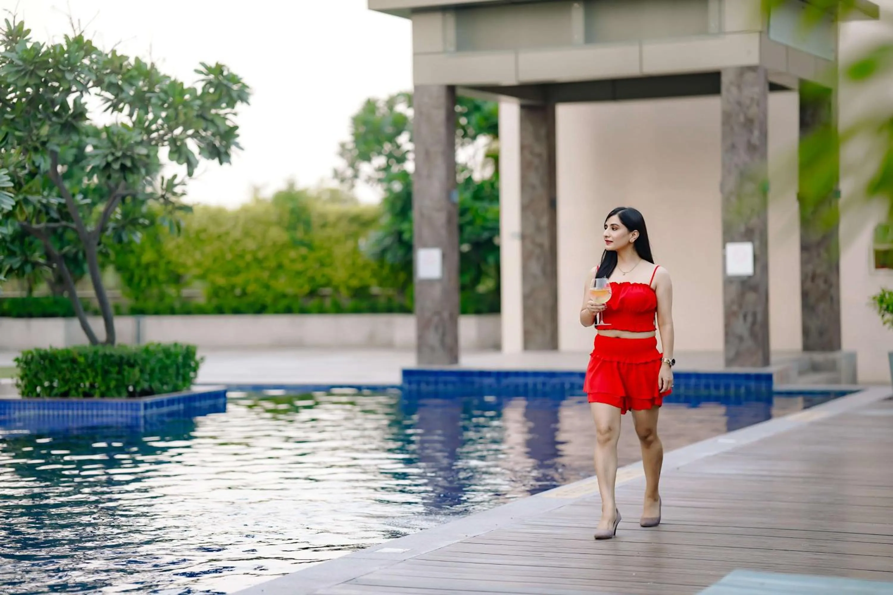 Pool view in Radisson Blu Hotel Amritsar