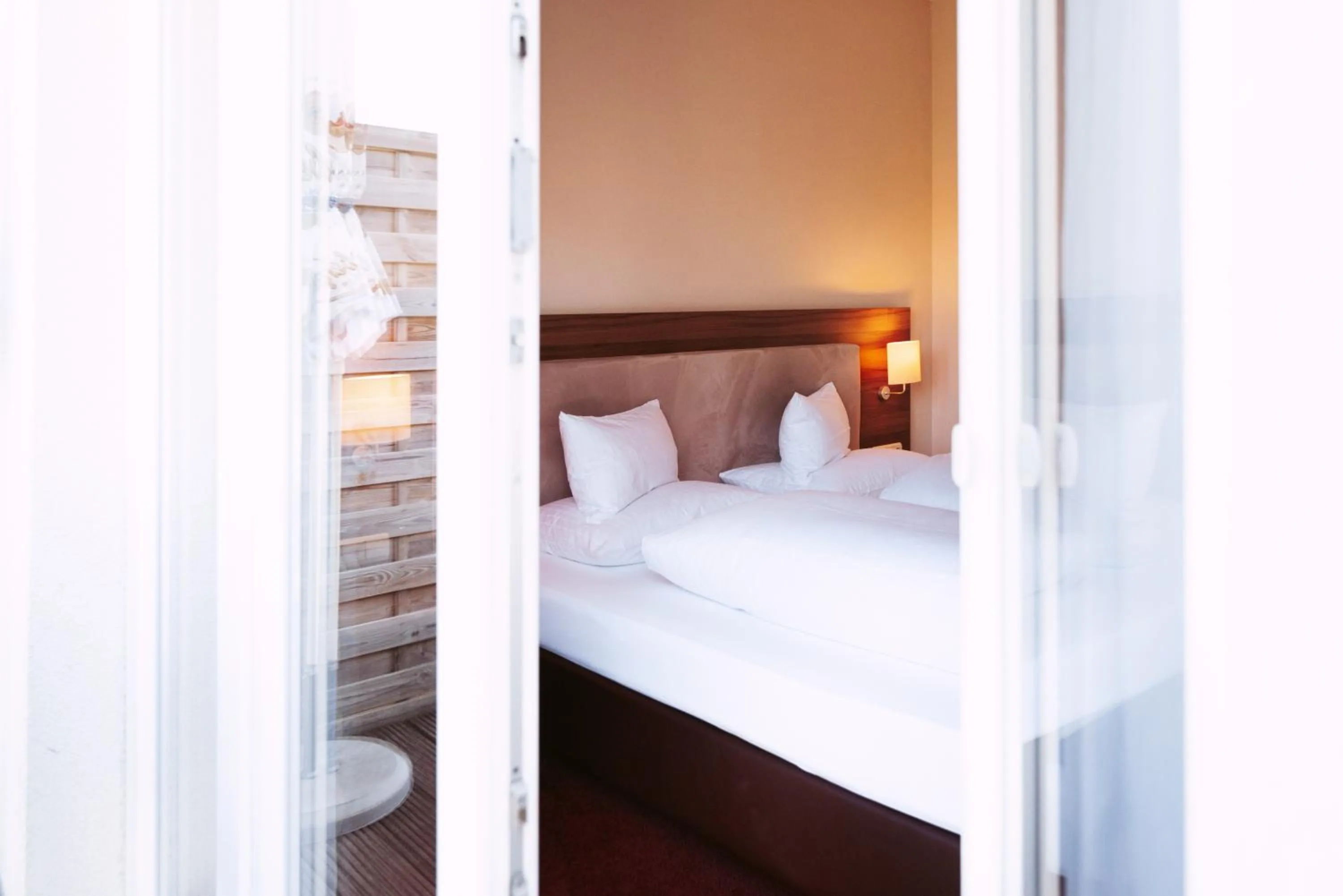 Balcony/Terrace, Bed in Boutiquehotel Myn Utspann