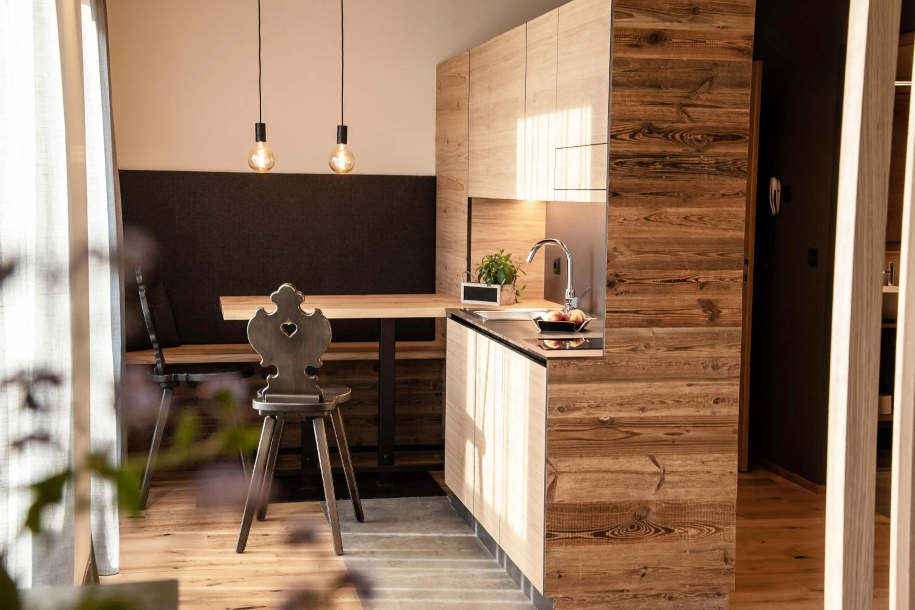 Kitchen or kitchenette in Appartement- und Wellnesshotel Winkler