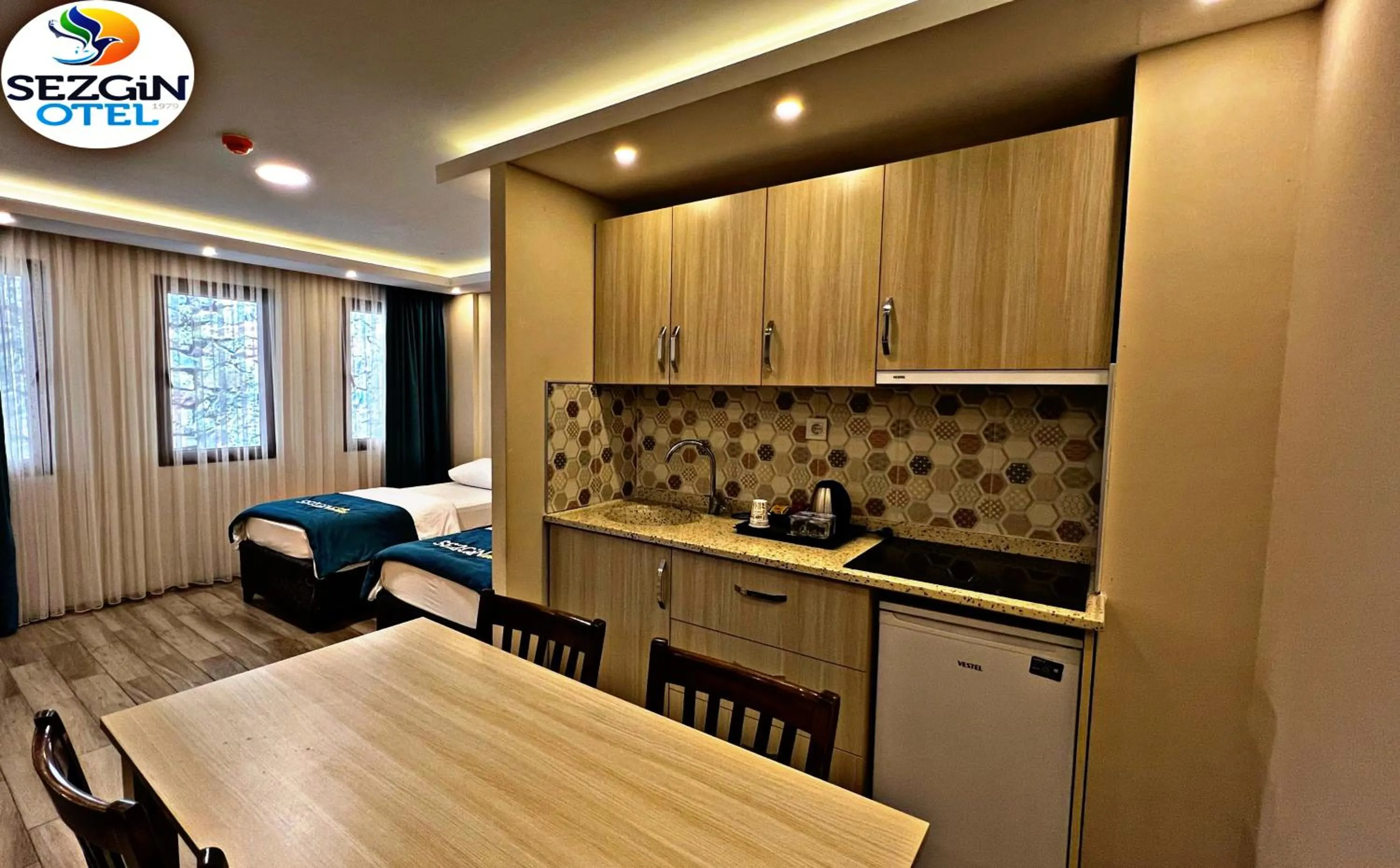 Kitchen or kitchenette in Sezgin Hotel