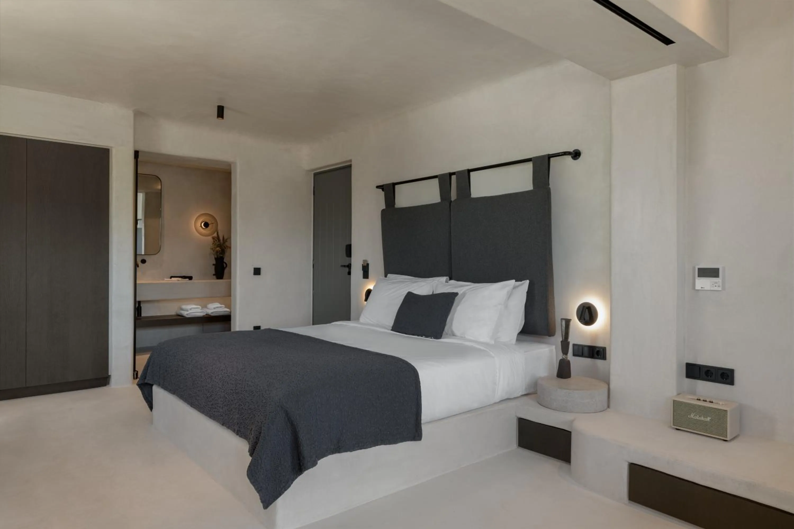 Bed in Rocabella Mykonos Hotel