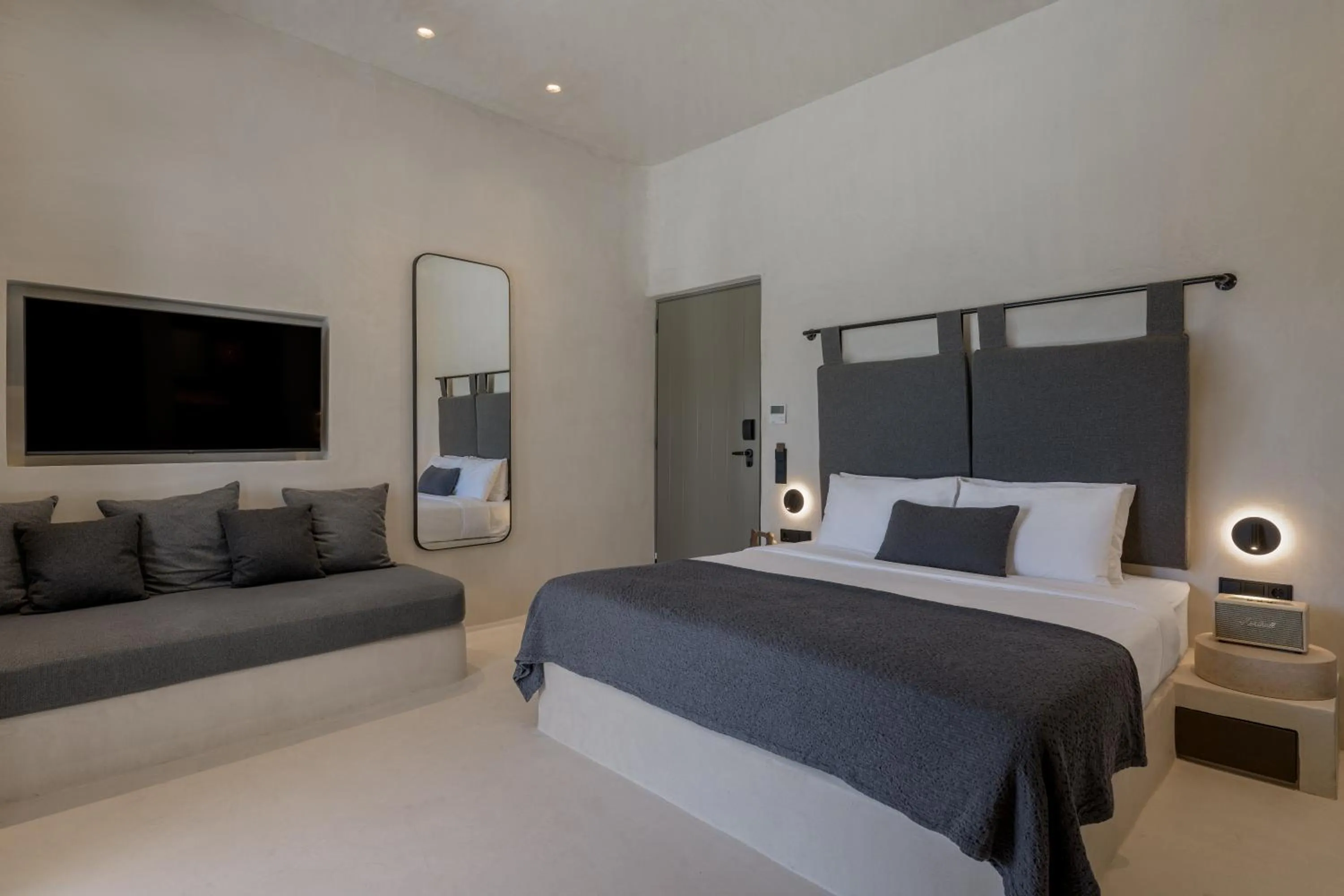 Bed in Rocabella Mykonos Hotel