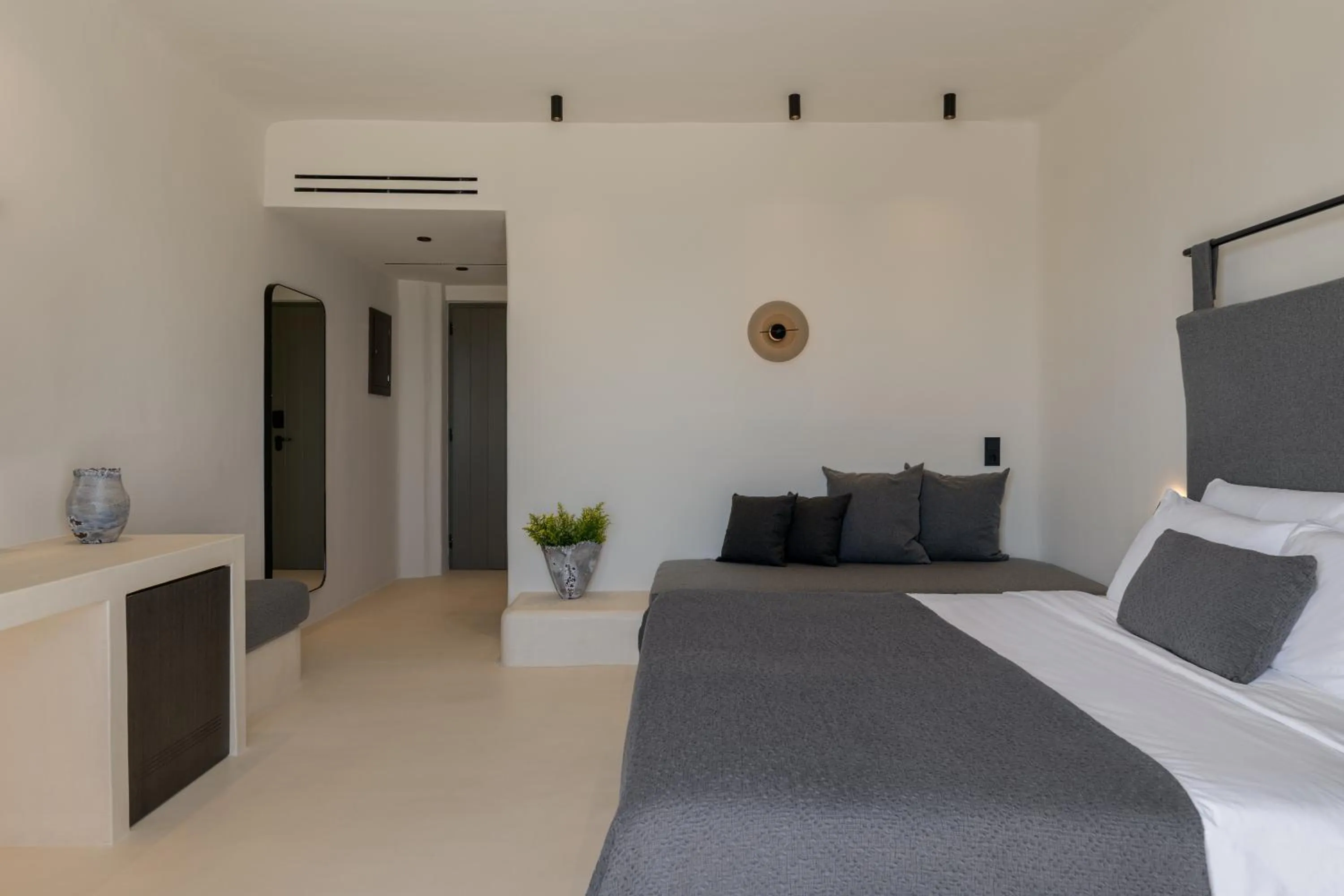 Bed in Rocabella Mykonos Hotel