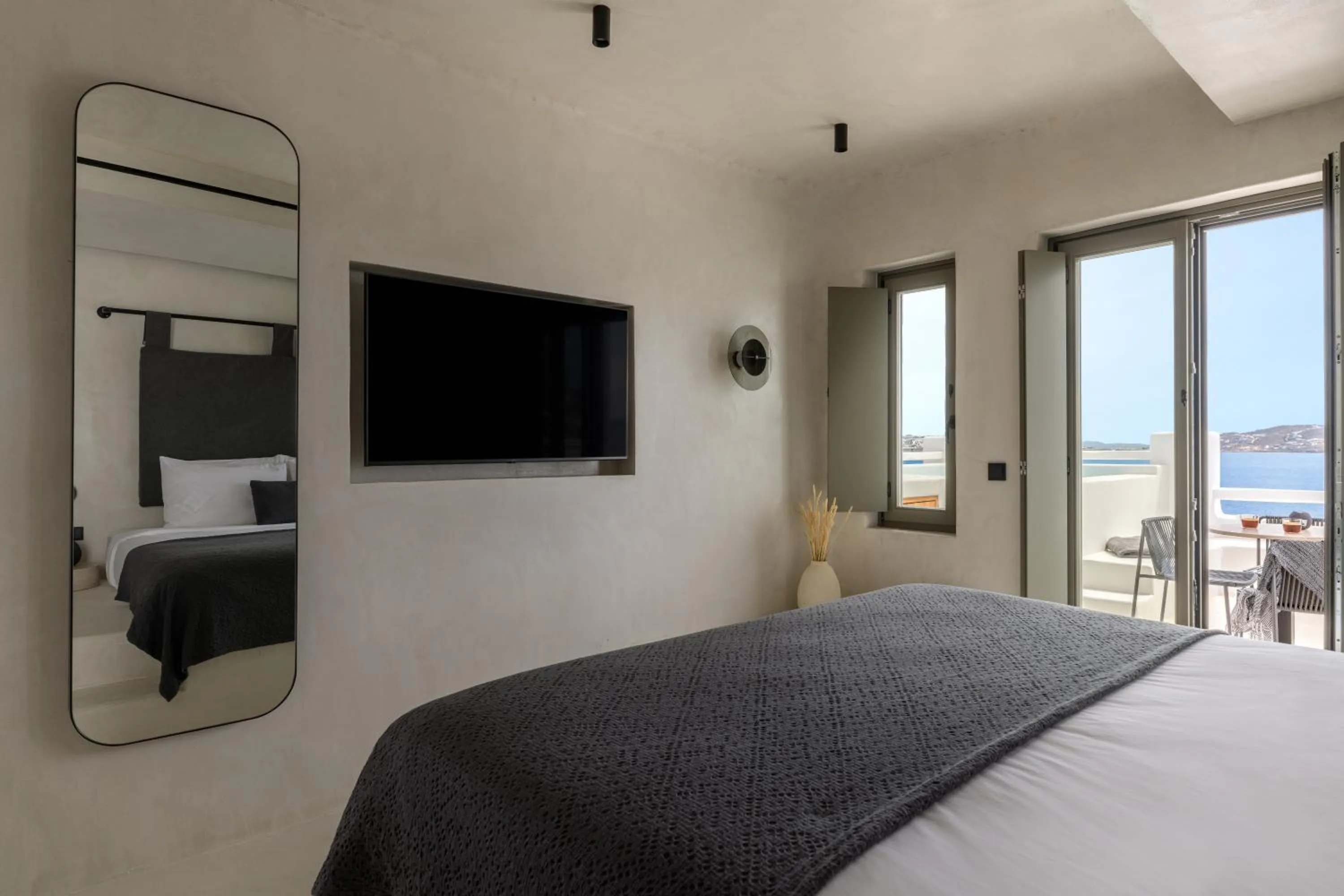 Bed in Rocabella Mykonos Hotel