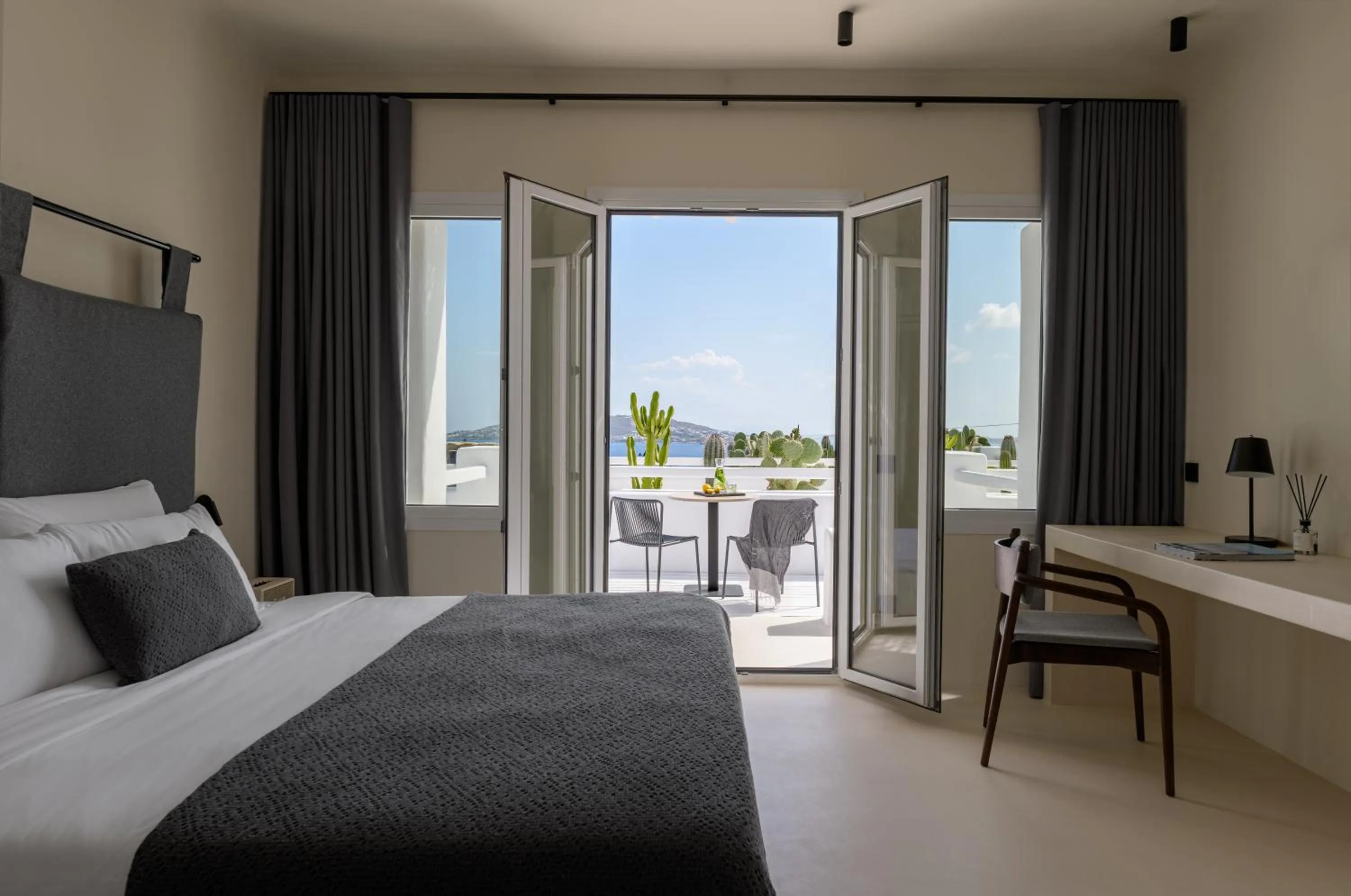 Bed in Rocabella Mykonos Hotel