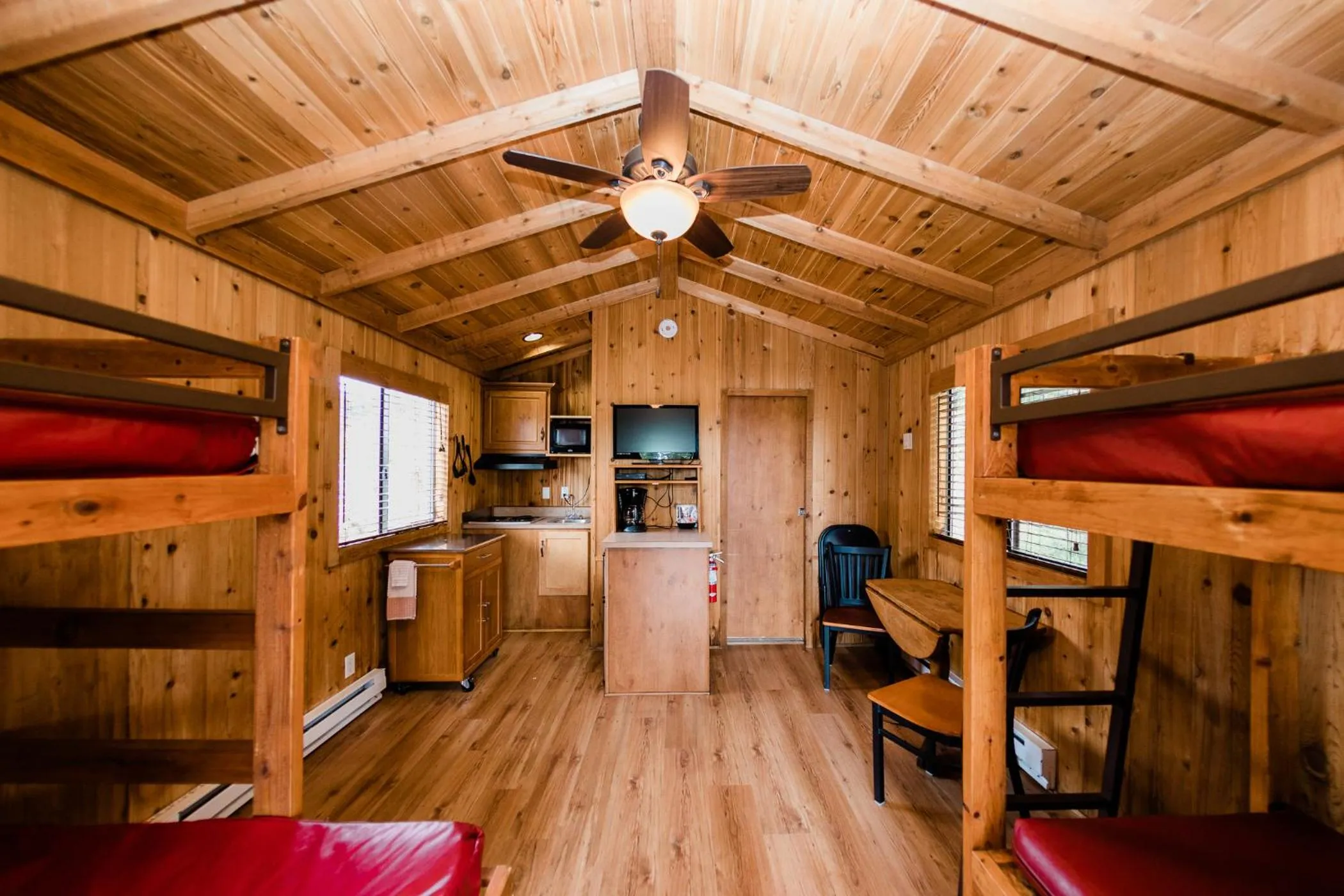 Bed in Hart’s Camp Airstream Hotel & RV Park