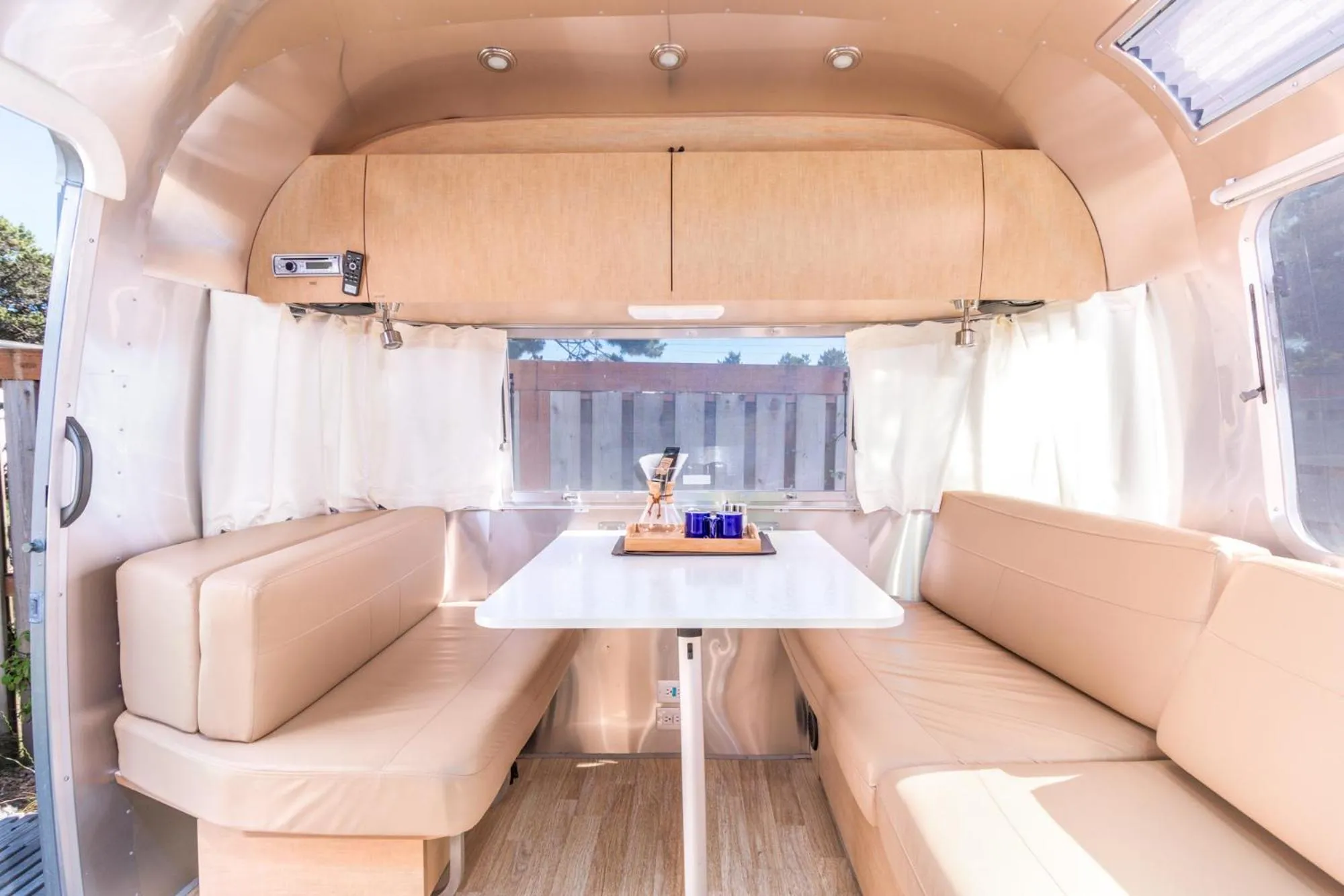 Living room in Hart’s Camp Airstream Hotel & RV Park